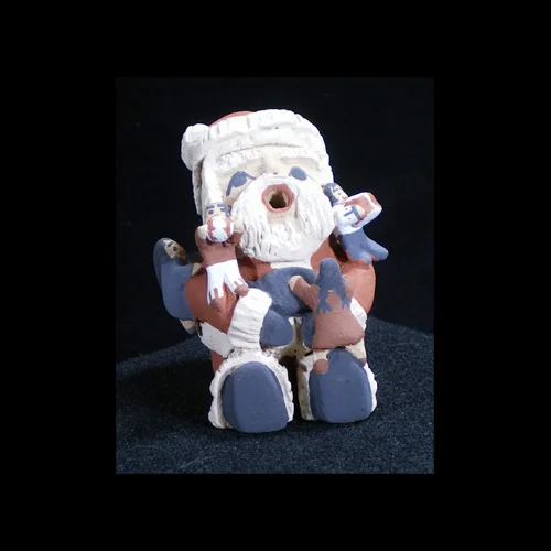 PM84C Native American Jemez Loretto pottery Santa Claus storyteller figure