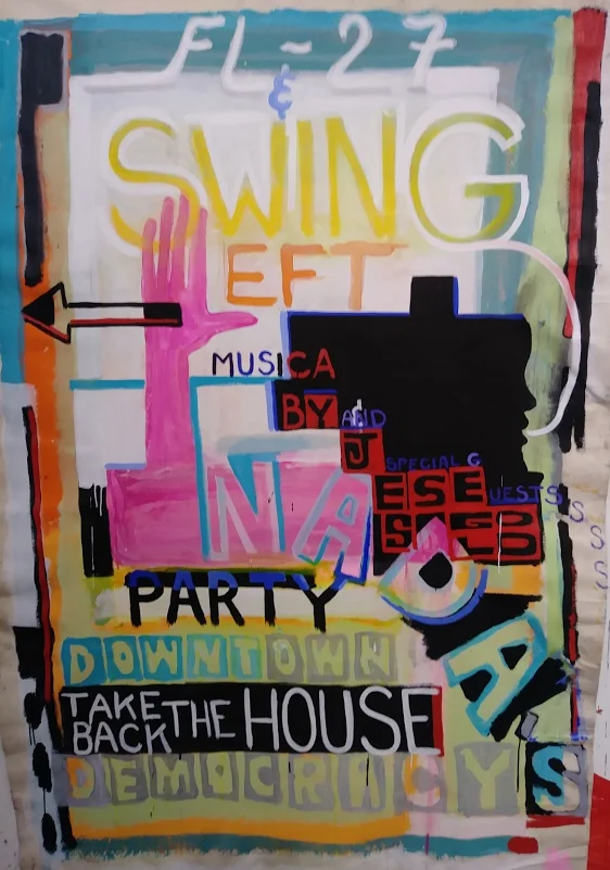 Spencer Sweeney, Swing Left Party Painting, 2017
