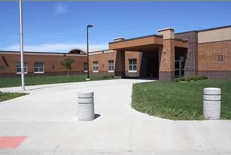  Front door of R.F. Pettigrew Elementary School. 