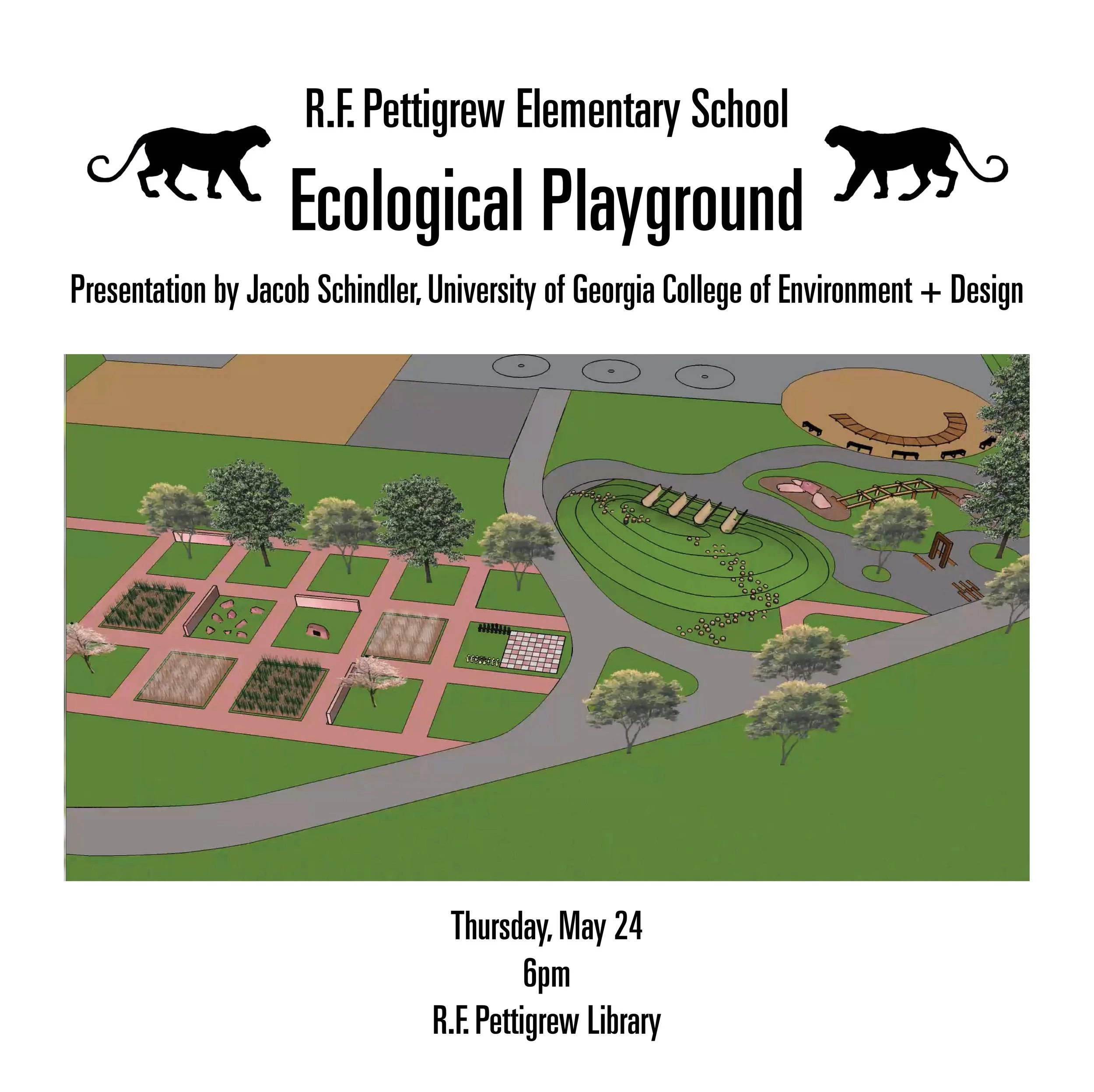 Eco Playground presentation on Thursday May 24, 6 pm in the R.F. Pettigrew Library