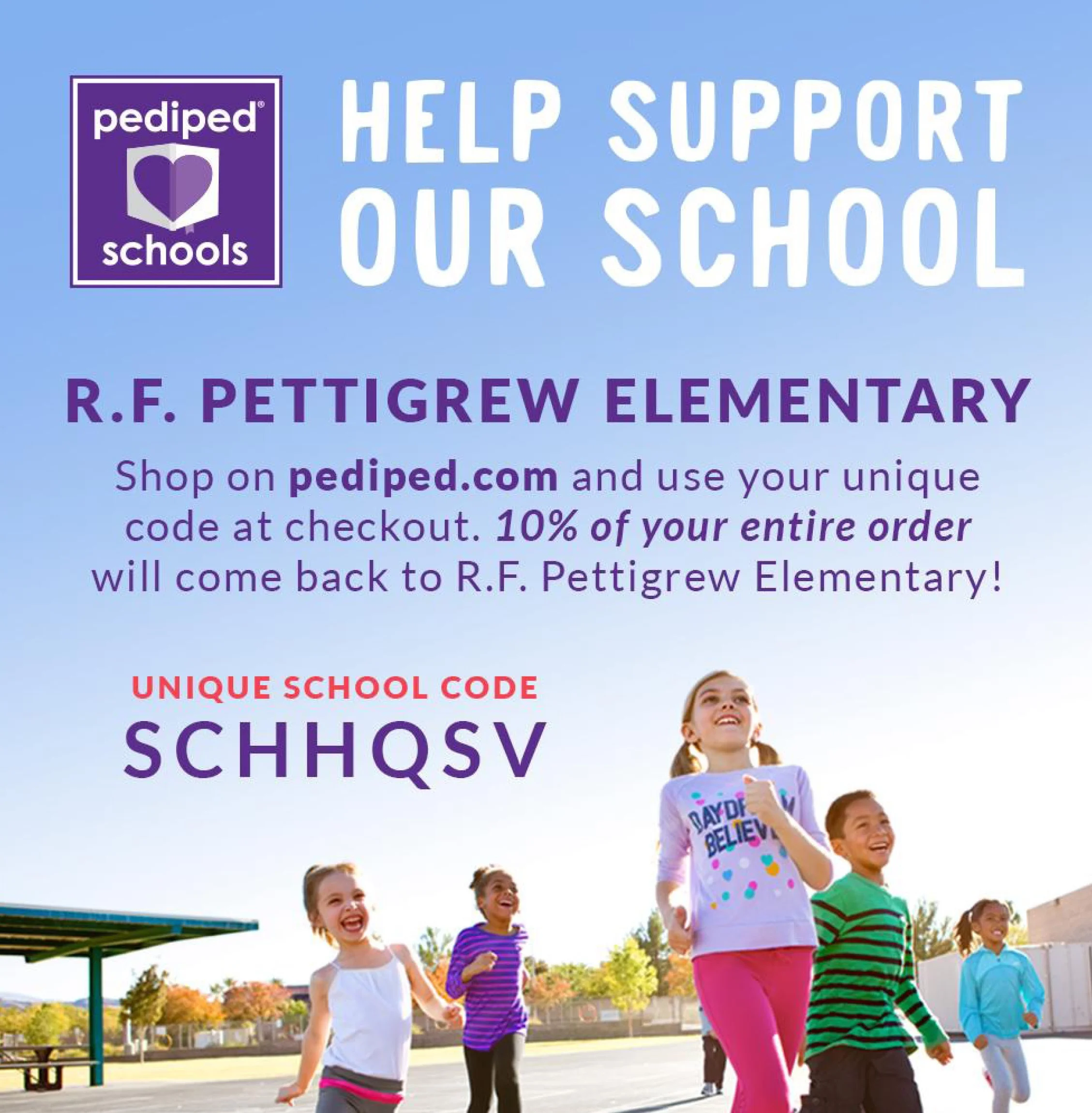 Advertisement for Pediped shoes school program