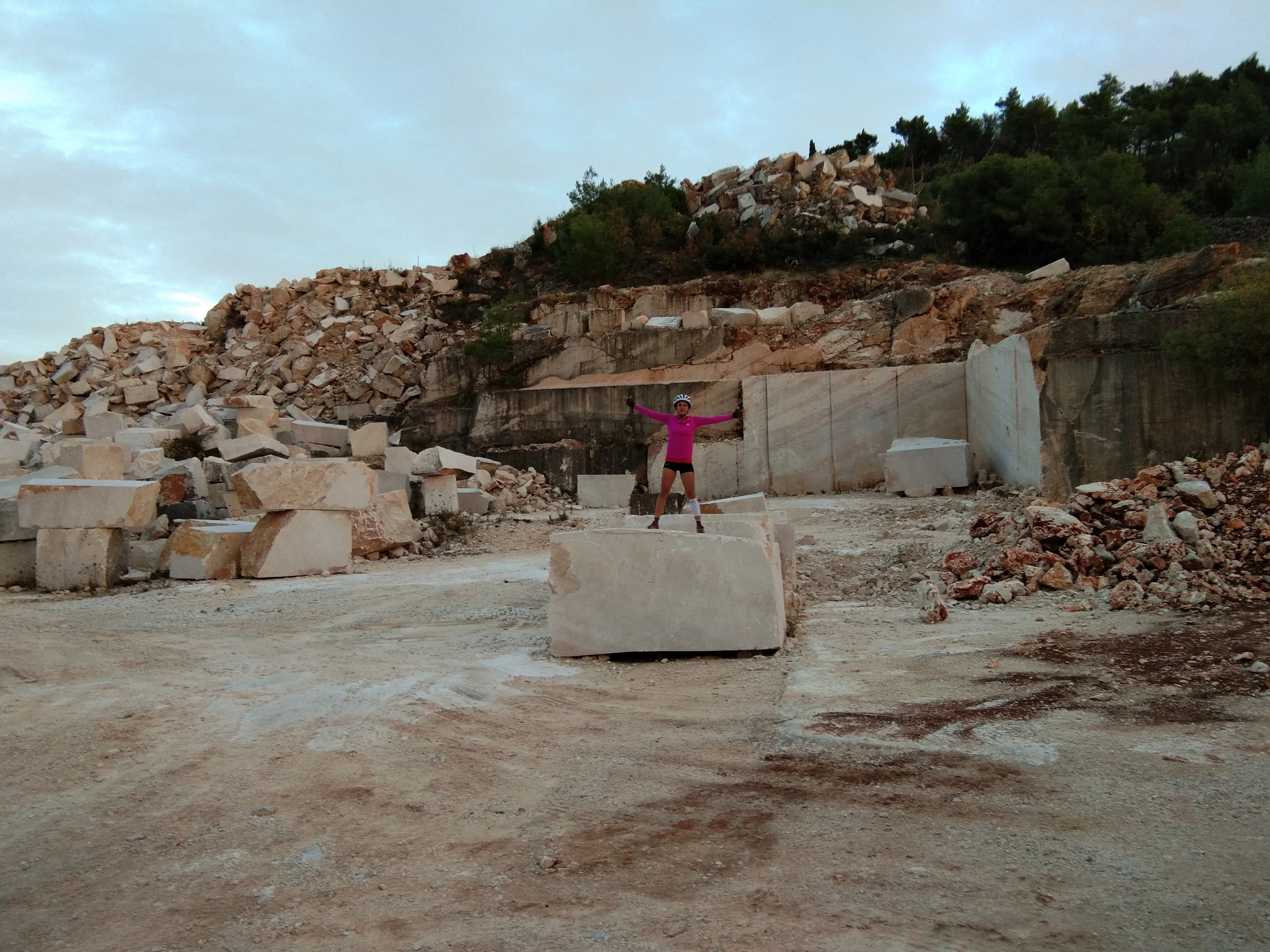 Check out the size of the rocks they are cutting out of this quarry!