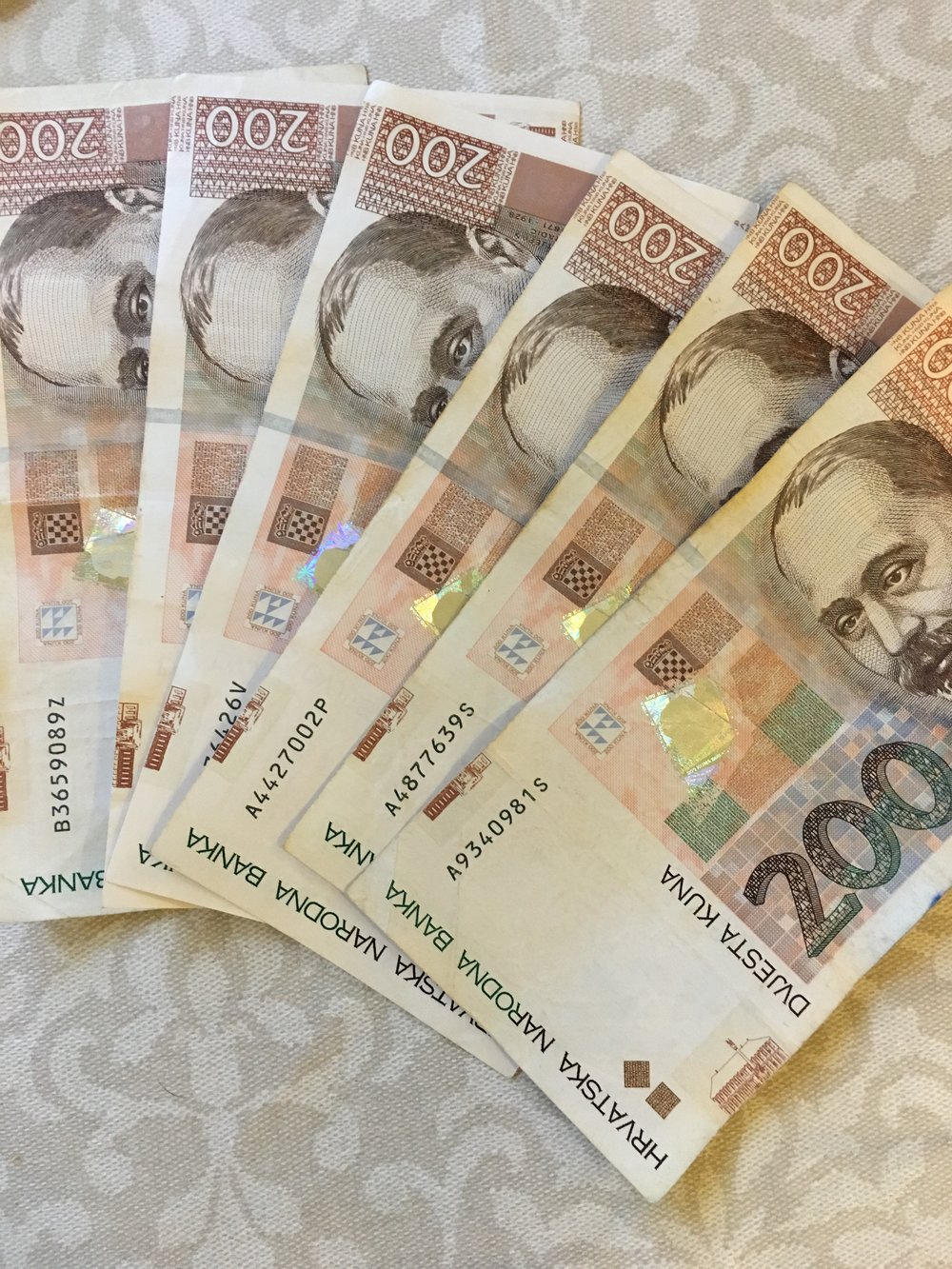 About 6 Croatian Kuna equals one US dollar.