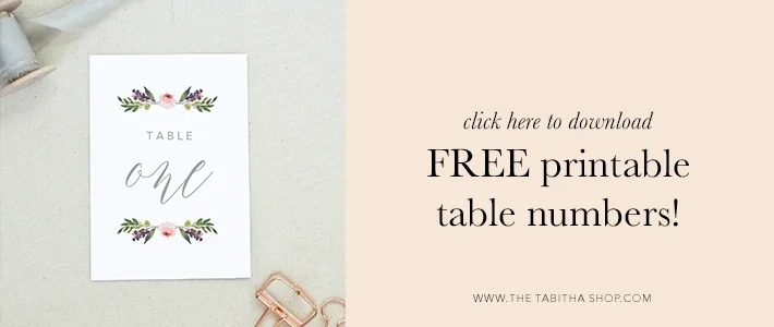 printable table numbers