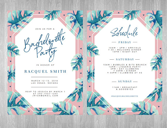    Invite by Style Palette    This tropical style  invite &nbsp;would be a perfect way to ask your girls to celebrate with you on the beach!&nbsp; 