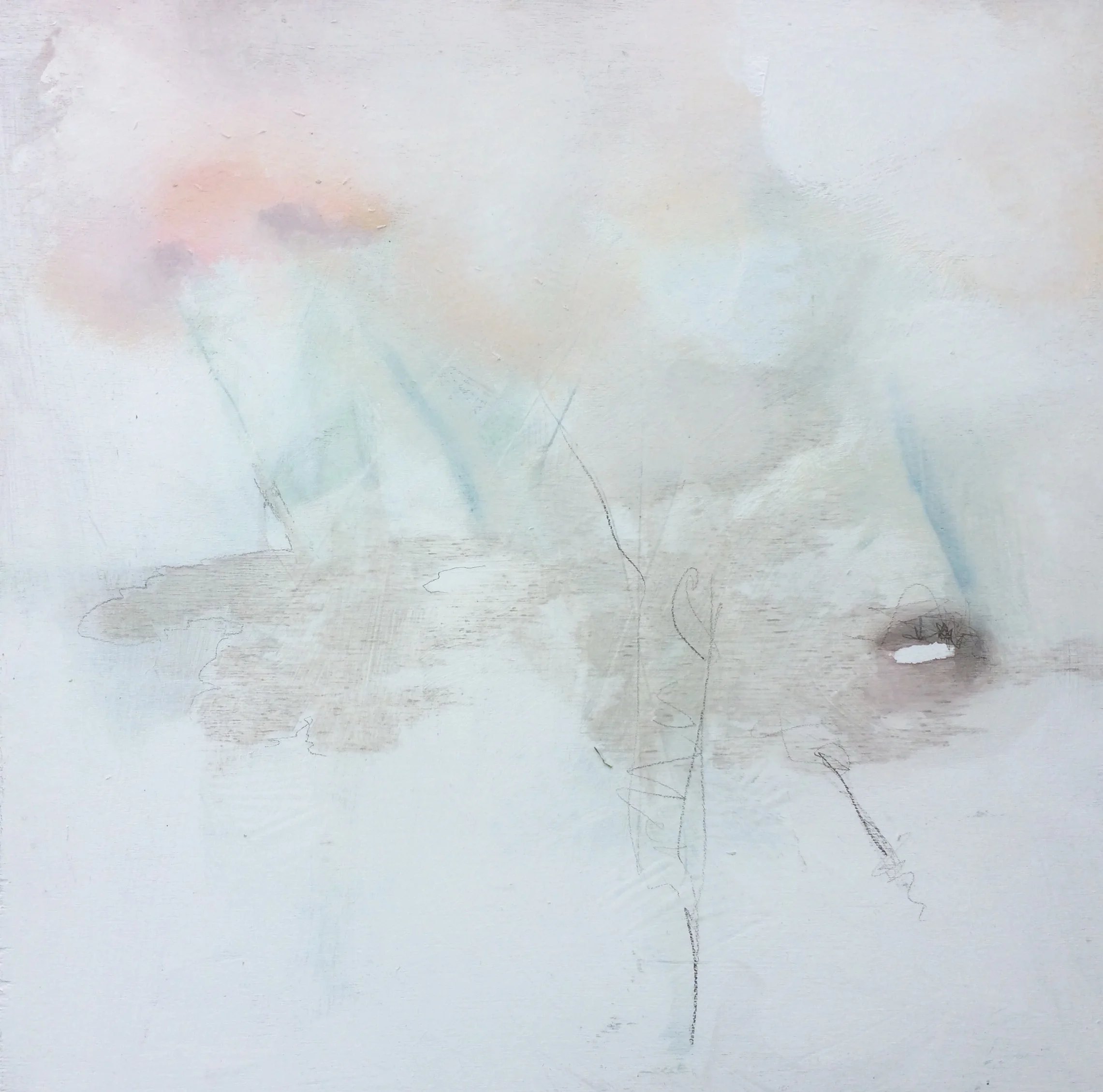 lay lie, oil and pencil on board 2015 44x44cm 2016