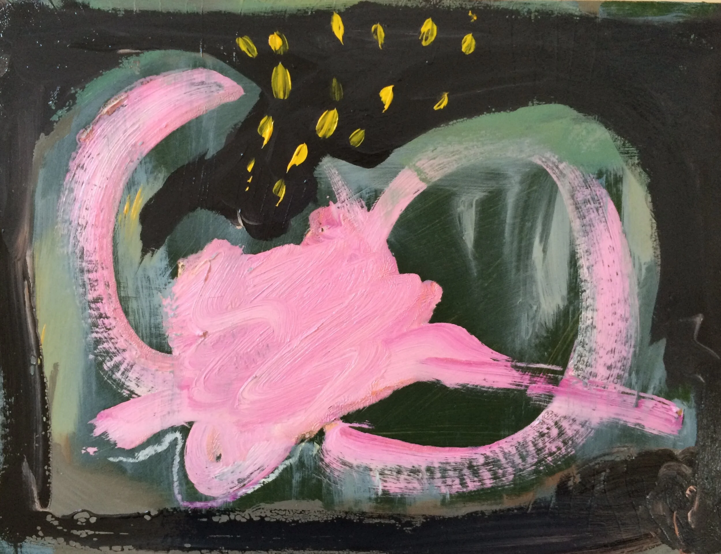 The hunters wife, oil on hardboard, 2019