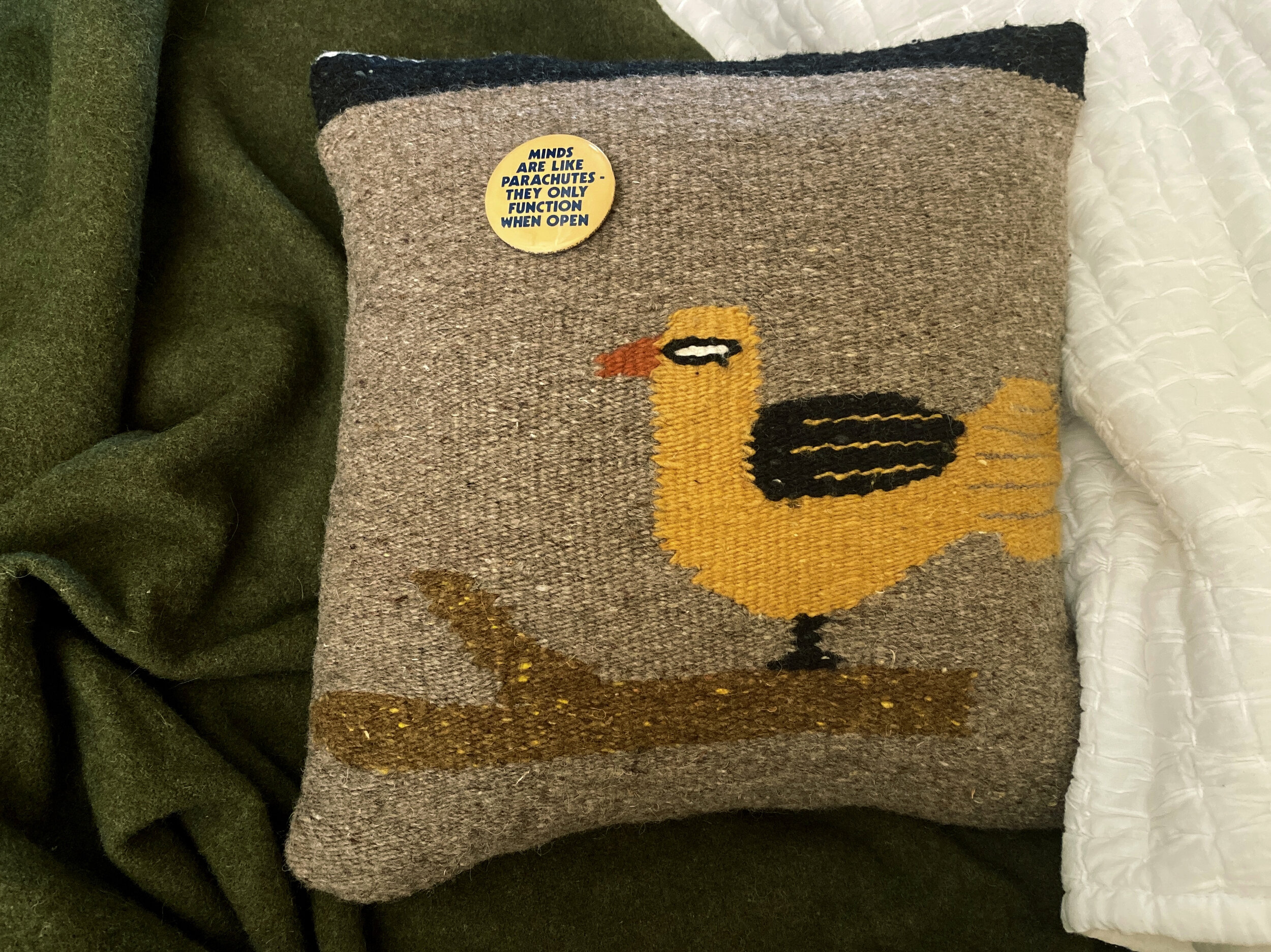 yellow bird pillow