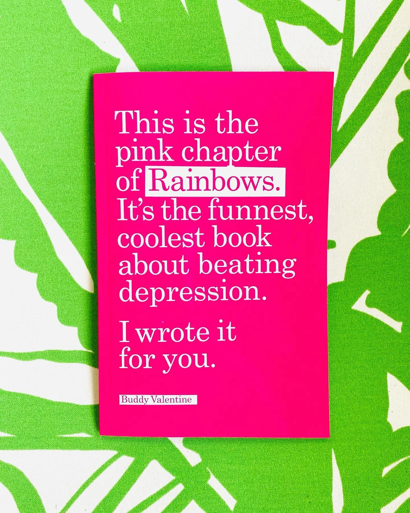 Think PINK with today/s chapter preview from Rainbows/ the funnest/ coolest book about beating depression_ This is one of my favorites as it explores the mood turnaround possibilities of both exercise and baking_ There/s a Depression Cake how&ndash;t