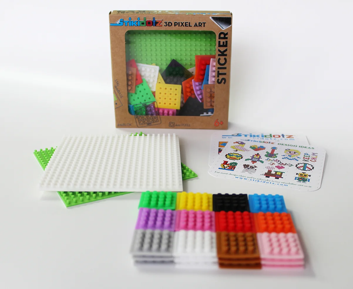 Starter Pack with Lime Green and White Base and 36 dotzBLOKs