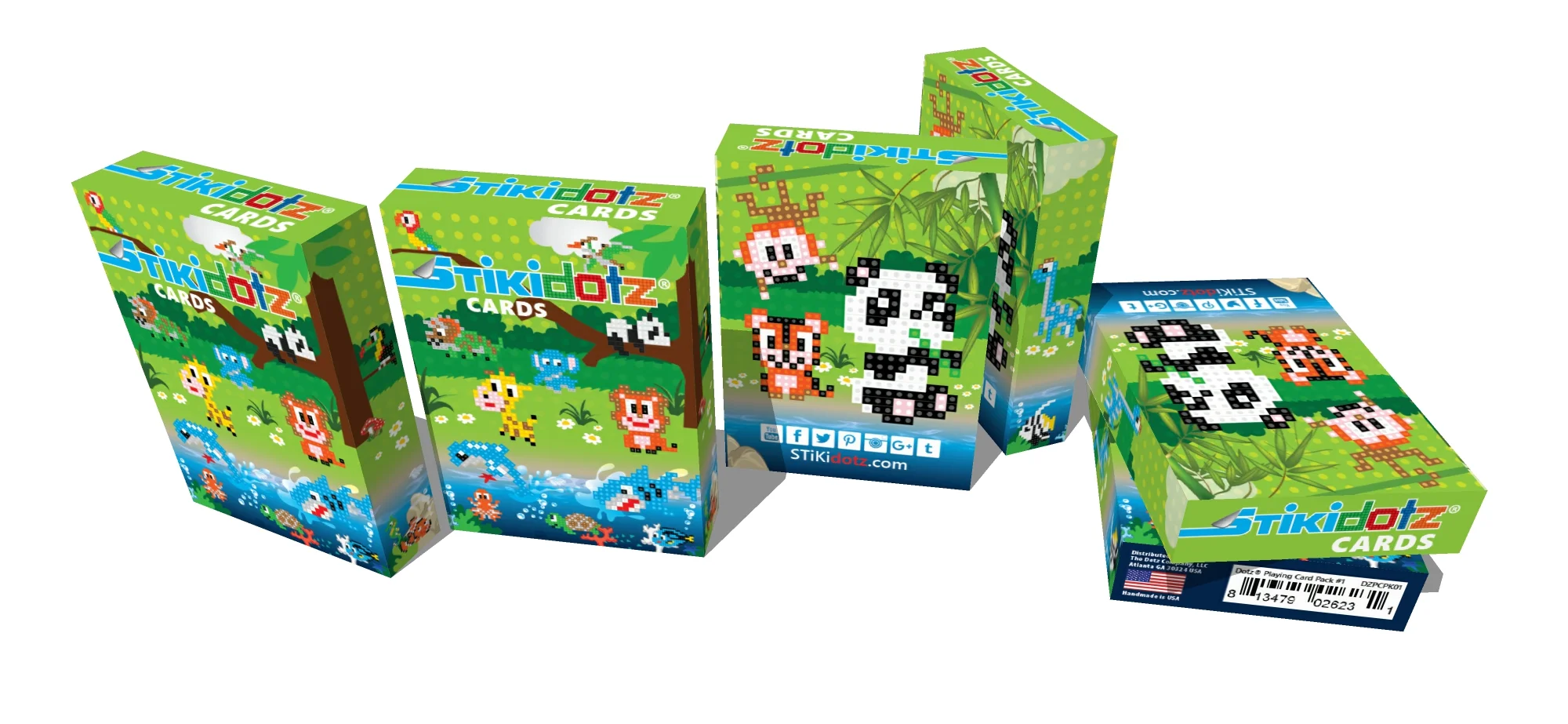 STiKidotz Playing Cards This standard deck of playing cards has 52 different cute pixel art designs - a different image on each card exclusively designed for STiKidotz. Give them a try! MSRP: $9.99 Available on Amazon