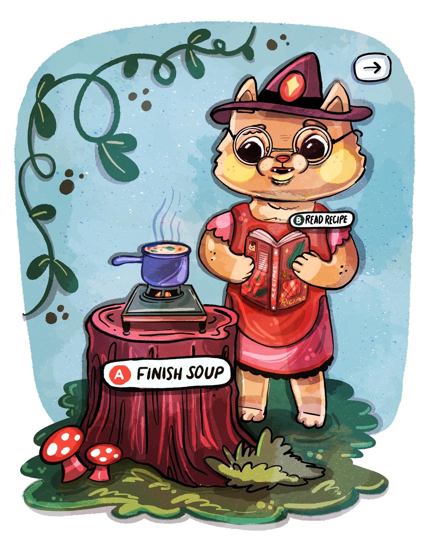 Doodle the games you want to see in the world&hellip;and I want a cat cooking soup farming sim plz 

#digitalart #cozygames #illustration #madewithprocreate