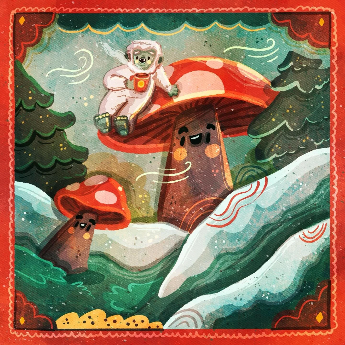 It&rsquo;s that time of year where our apartment feels -35 degrees in whatever room the space heater is not occupying. This does however inspire a lot of snow art. 👌

#art #illustration #winterart #kidlitart