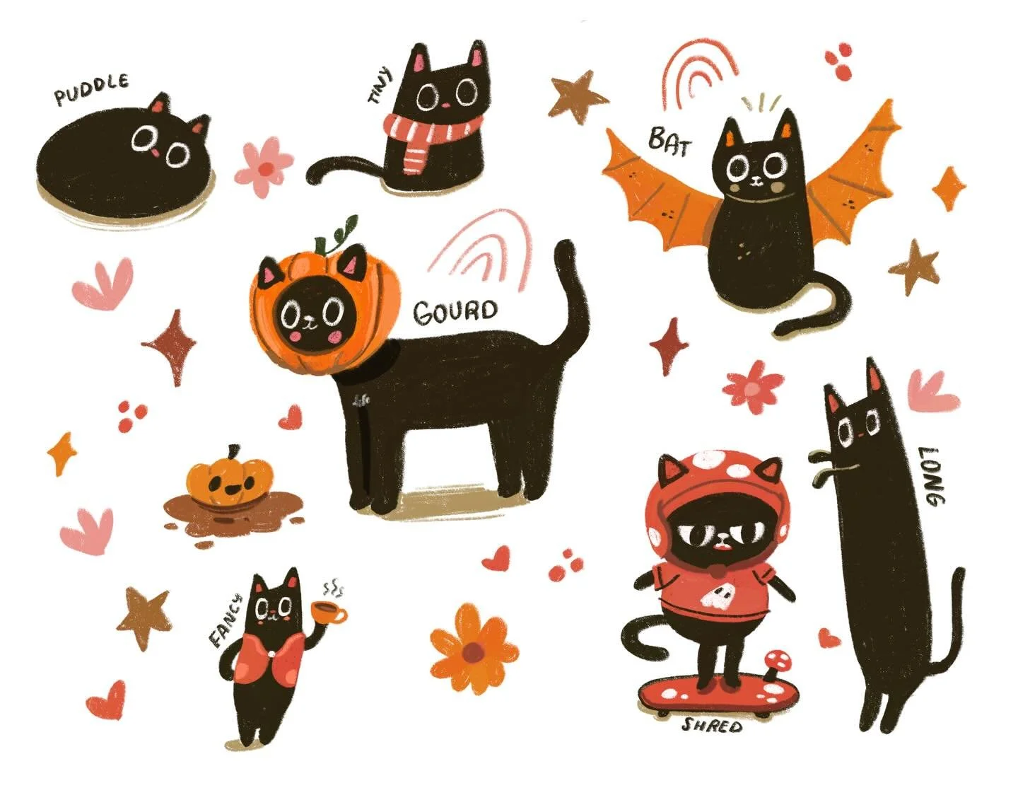 Currently regulating my nervous system by drawing cats in various poses. Highly recommend if you too feel crushed by the weight of ✨everything✨