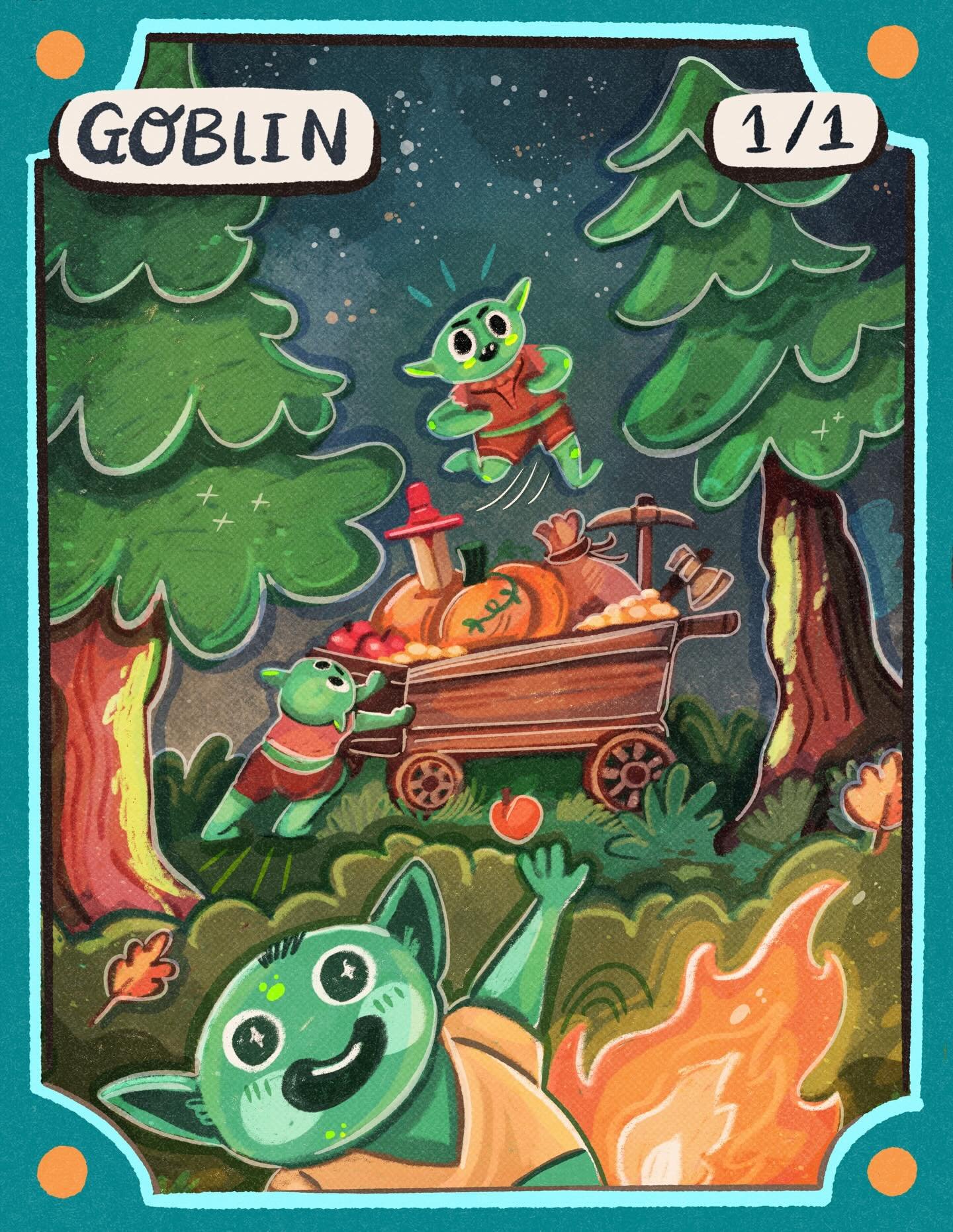 Little Goblin 1/1 token for funsies. Based this on the infamous level 1 TPK in Lost Mines of Phandelver. Because that encounter did in fact almost wipe our party out 😅

#mtg #dnd #art #illustration #magicthegathering