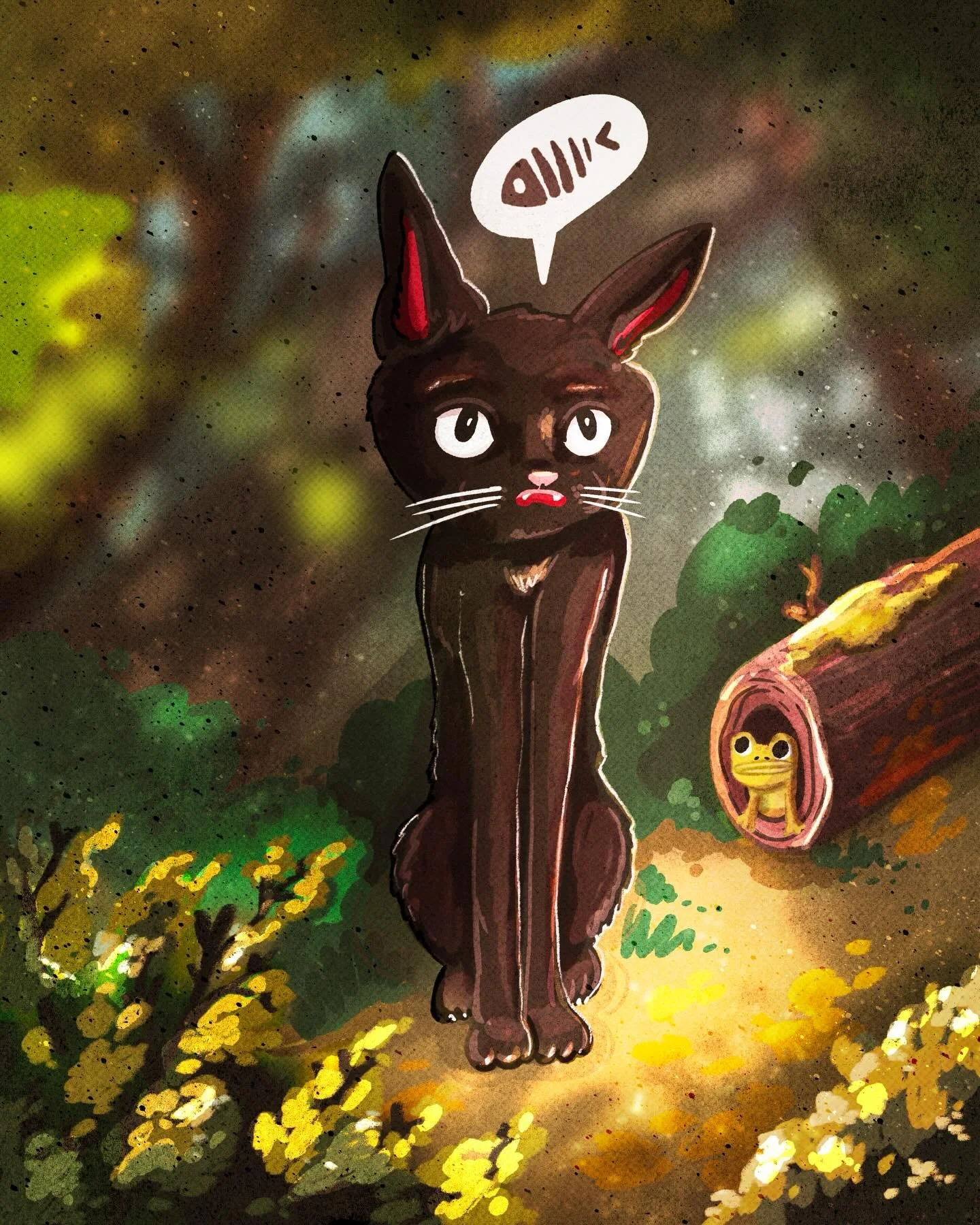 Answering the forest&rsquo;s riddle 🧚

Ophelia was sitting like a little troll on my desk and she had to be drawn. I don&rsquo;t make the rules.

#art #blackcat #catsofinstagram #illustration #kidlitart