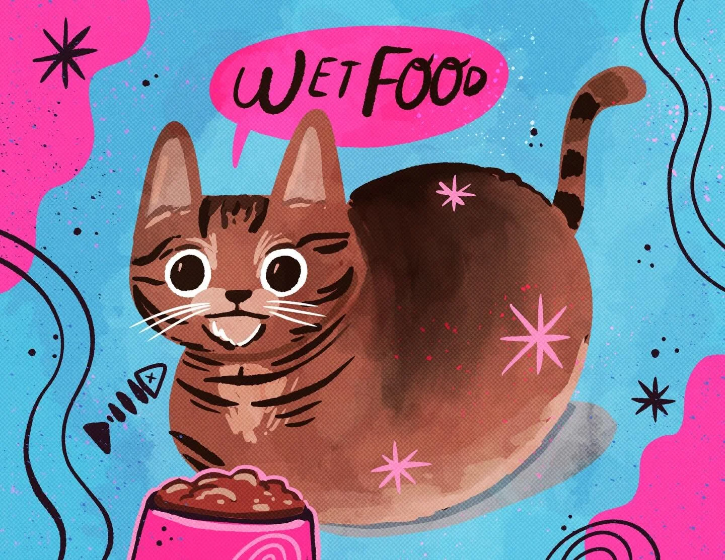 Feed feeling a little short on cat art lately. Here are our two cats (pics included) - the food one and the ominous one

#cats #illustration #catart #illustrations