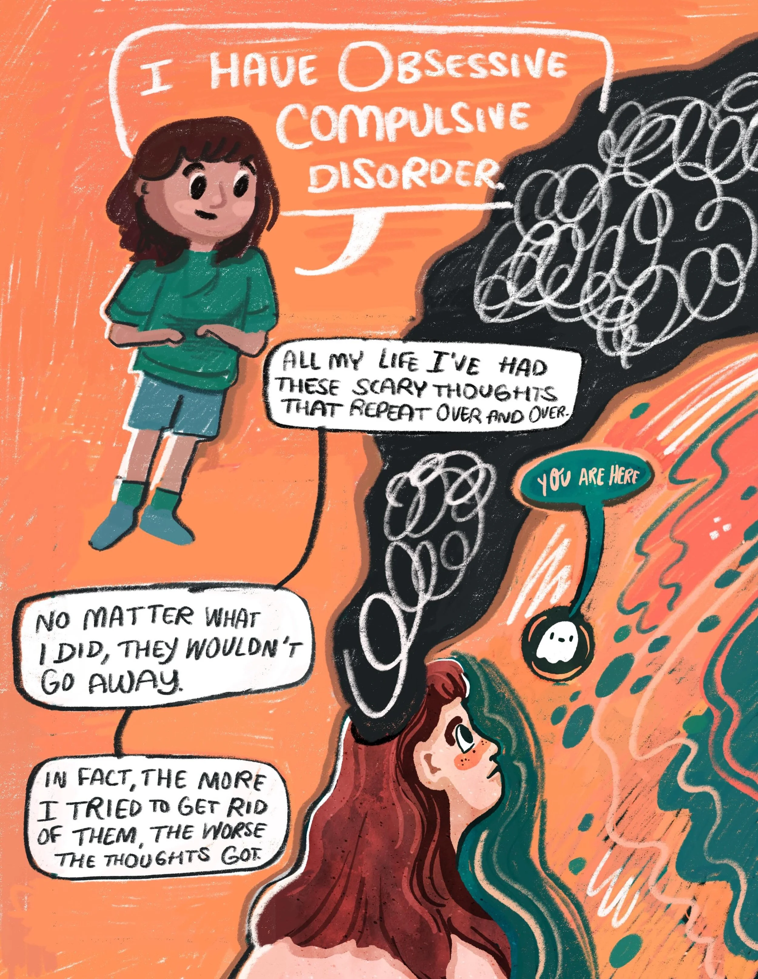 Mental health awareness month comic. I&rsquo;ve talked openly about OCD here many years now but every time I post a comic like this, at least one new person reaches out with something we have in common. It always gives me so much hope for the next ge