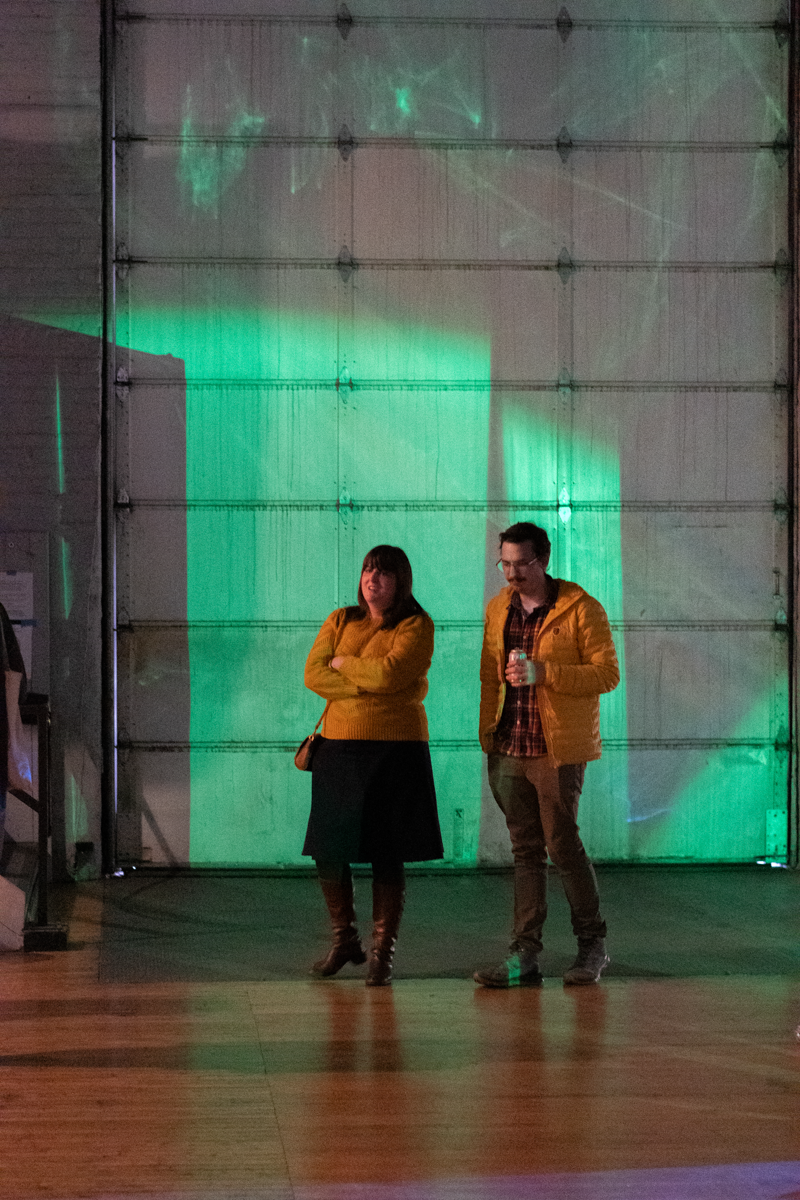 Sound installation listeners during 'Hear, Here', March 2026, curated by Drew Austin. photos: Raymundo Muñoz.