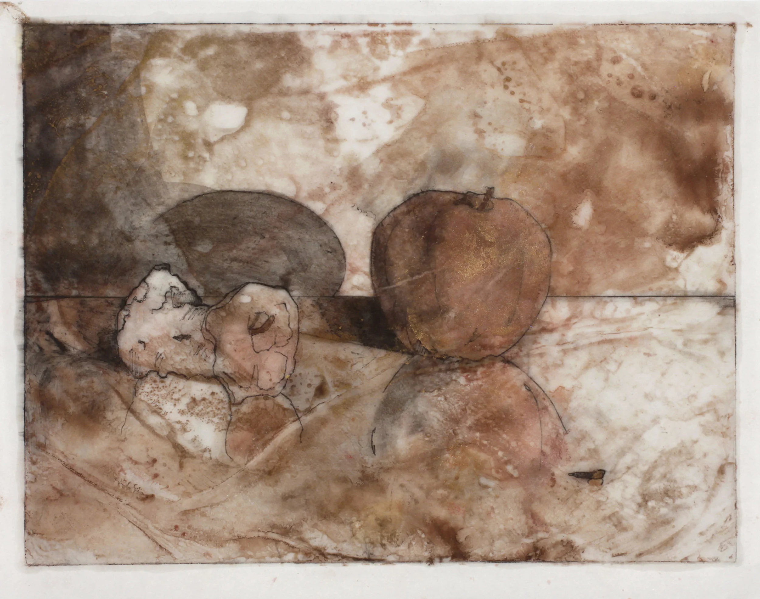Chronos I, encaustic monotype 12.0 x 15.5 in