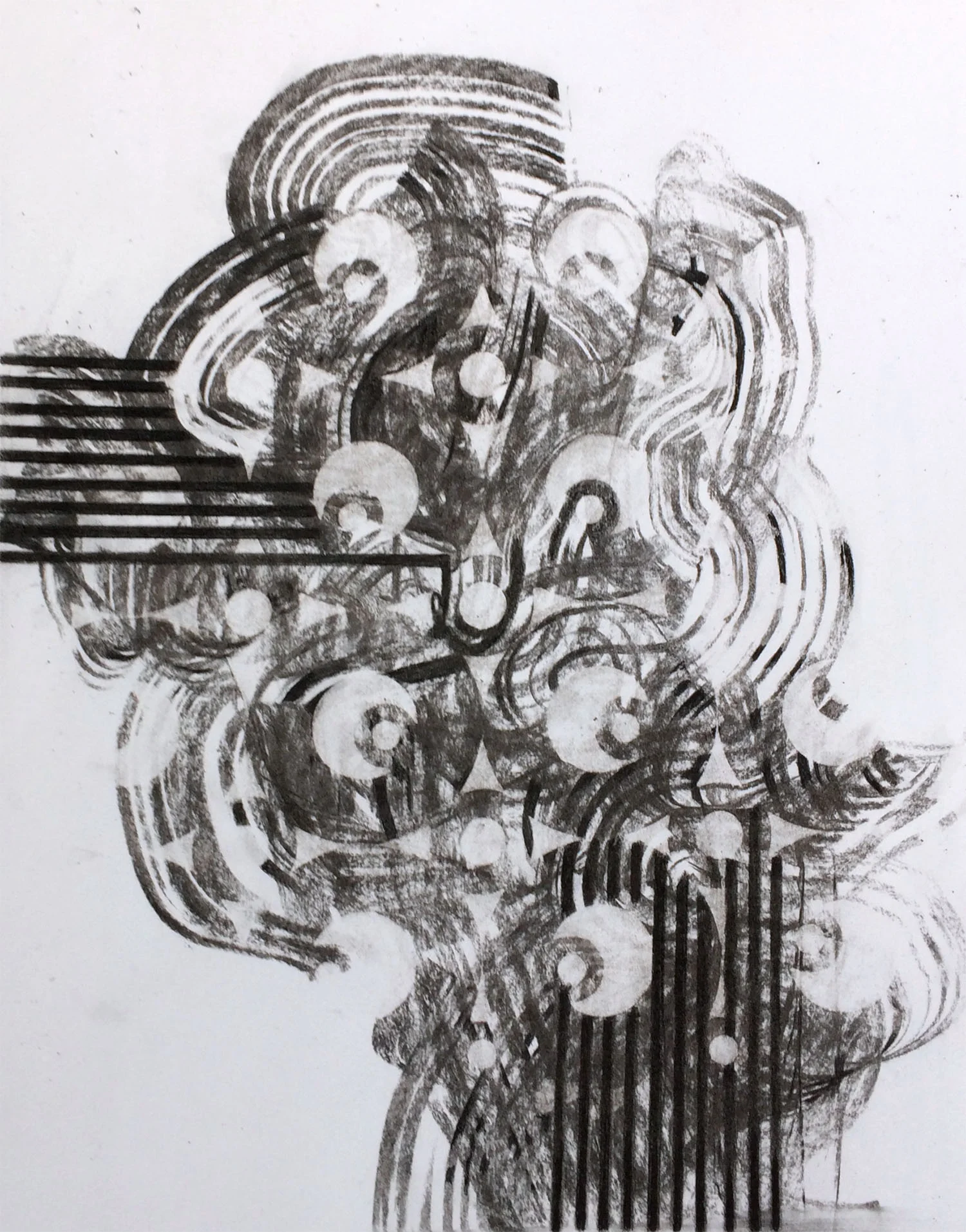 The Flux of Life, charcoal on acid free paper, 17 x 14 in.