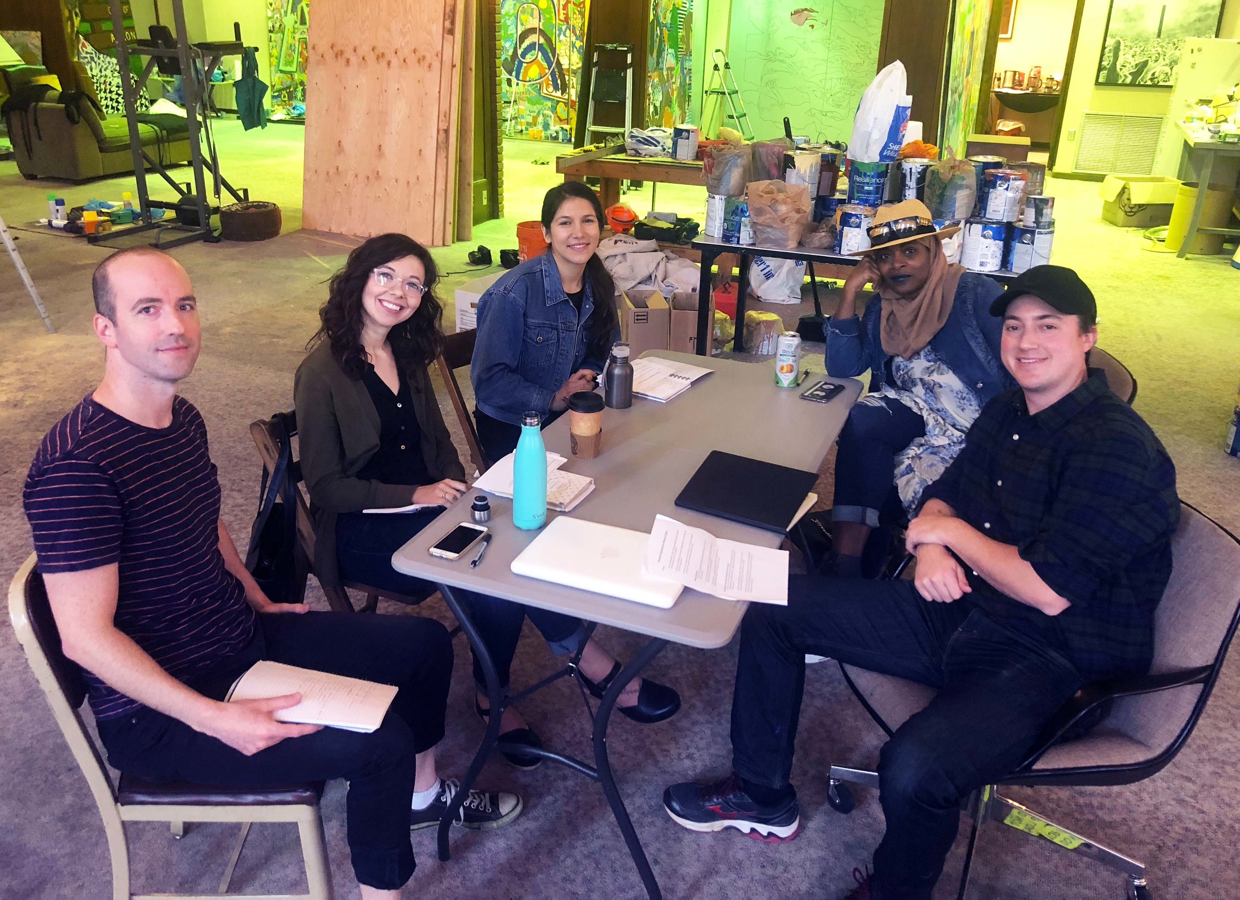Our team and artists regrouped after the sit-in to discuss our takeaways and aspirations for the artwork.