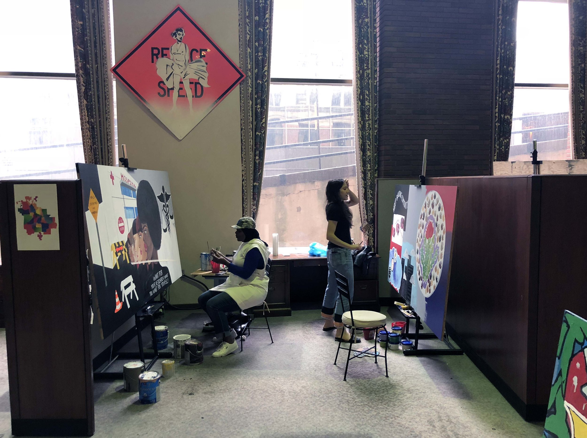 Nichole Epps and Anika Kent at work in our studio.