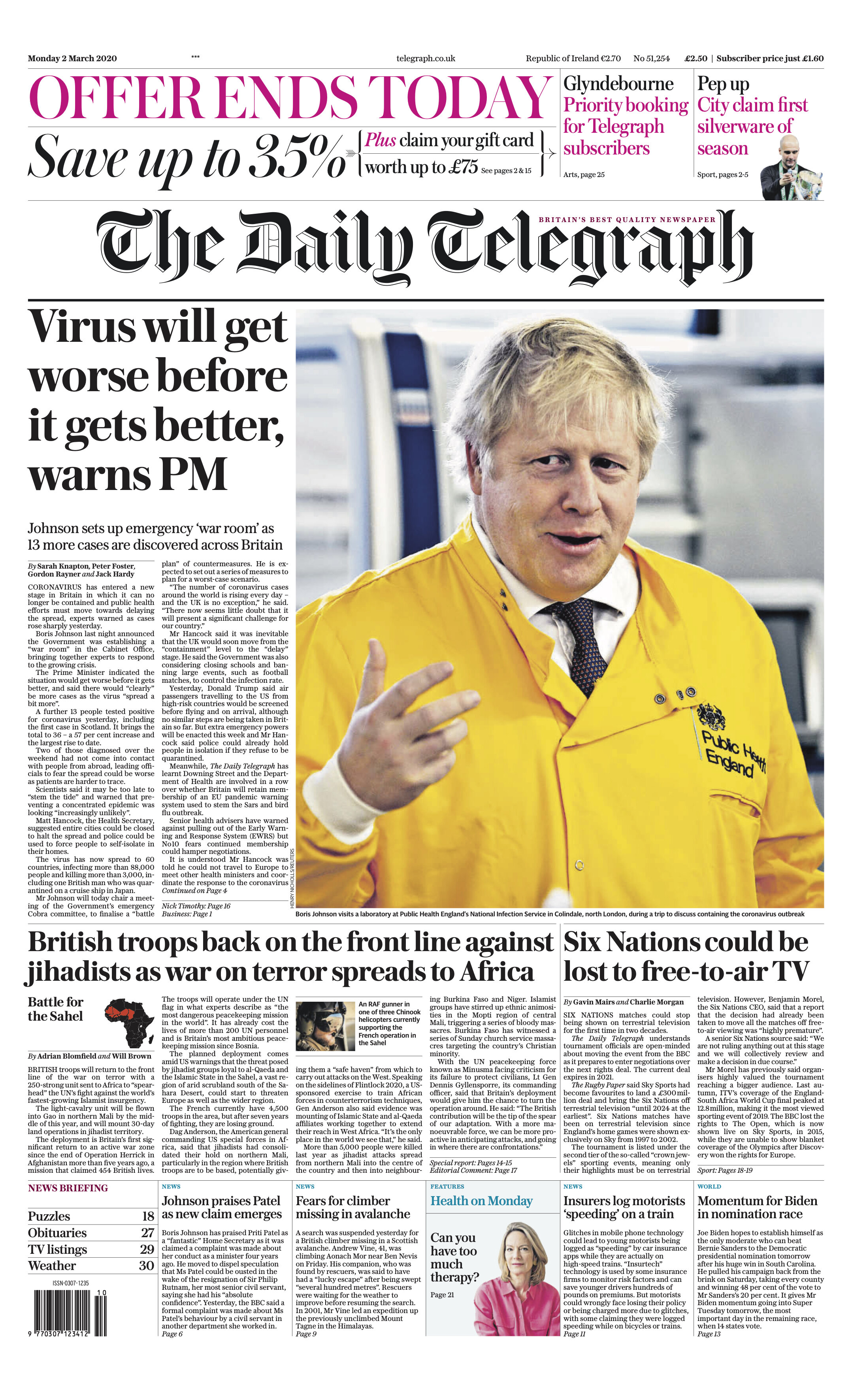 The Telegraph, 2 March 2020