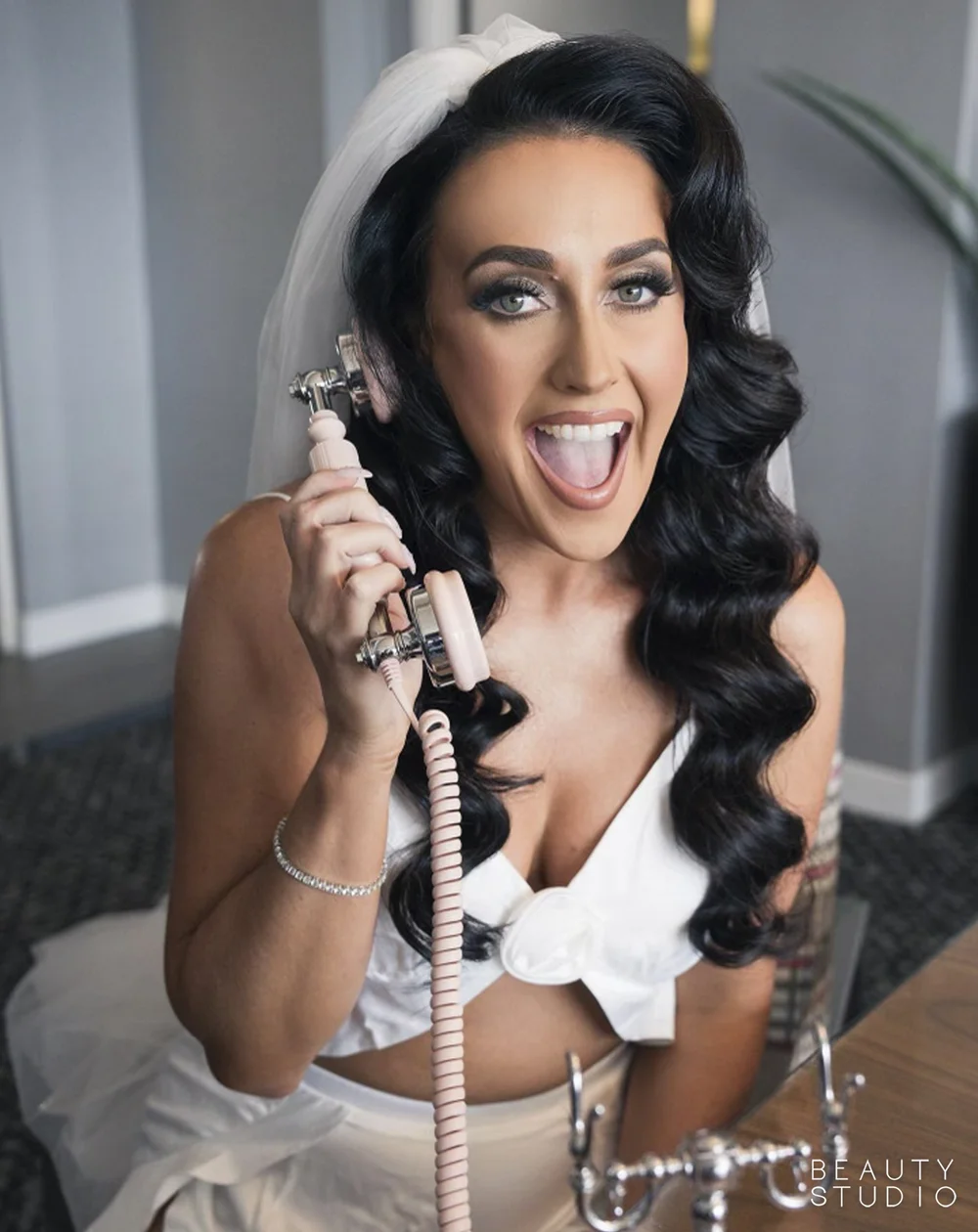 Columbus bride with wedding hair and makeup