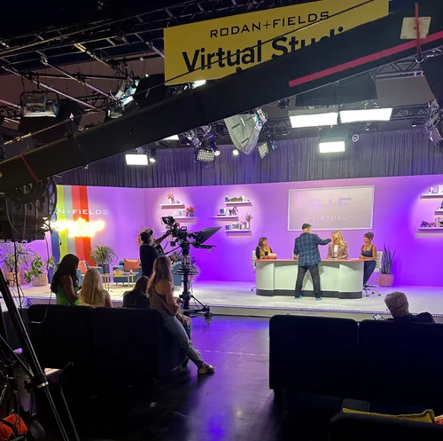 On set hair and makeup team working a Las Vegas corporate event