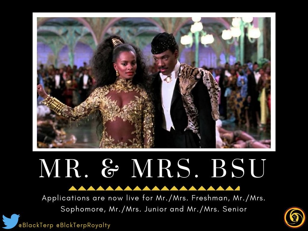Mr. & Mrs. BSU application flier created by Nwando Arah.
