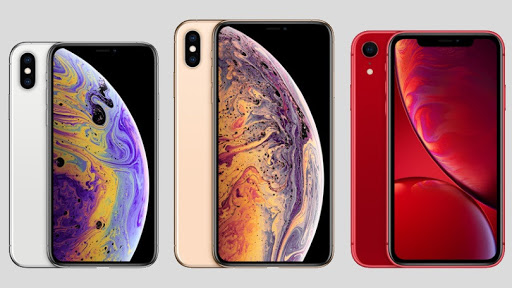 Three new iPhone models are pictured from left to right, iPhone XS, iPhone XS Max, and iPhone XR. (Photo courtesy of Apple)