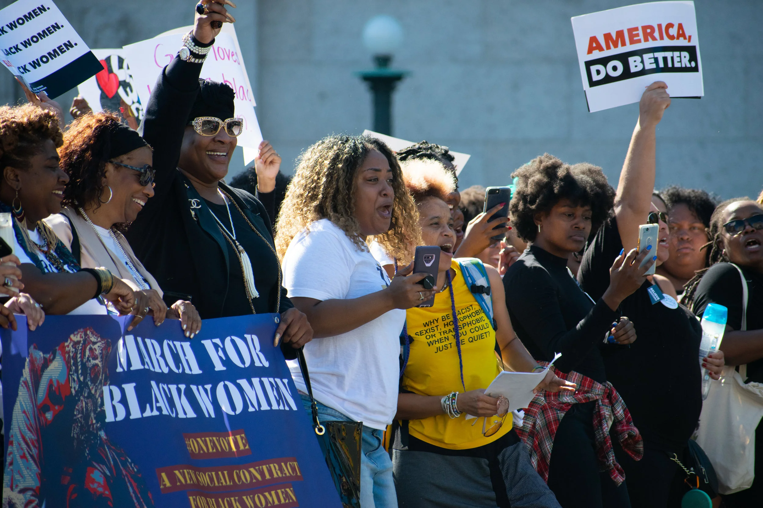 Black women, men and their non-Black allies from all walks of life unite to march from the National Mall to Freedom Plaza in Washington, D.C., demanding that the voices of Black women be heard on Saturday, Sept. 29, 2018. (Amina Lampkin/The Black Explosion)