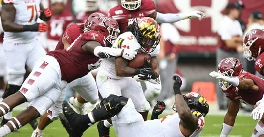No. 21 Maryland halted by late Temple goal-line stands in 20-17 upset loss