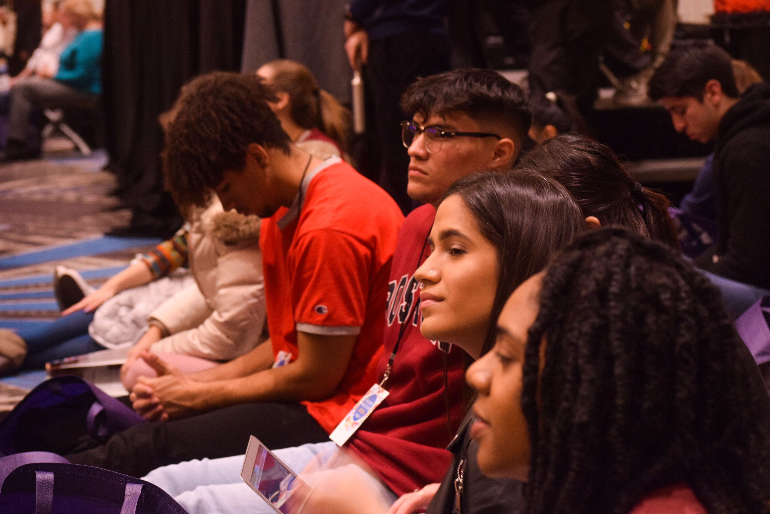  Students at the 2019 Ignatian Family Teach-In for Justice in Washington, D.C. reflect after listening to a keynote speaker. Each year, Jesuit high schools and colleges nationwide attend IFTJ to learn about social justice topics and the mission of th