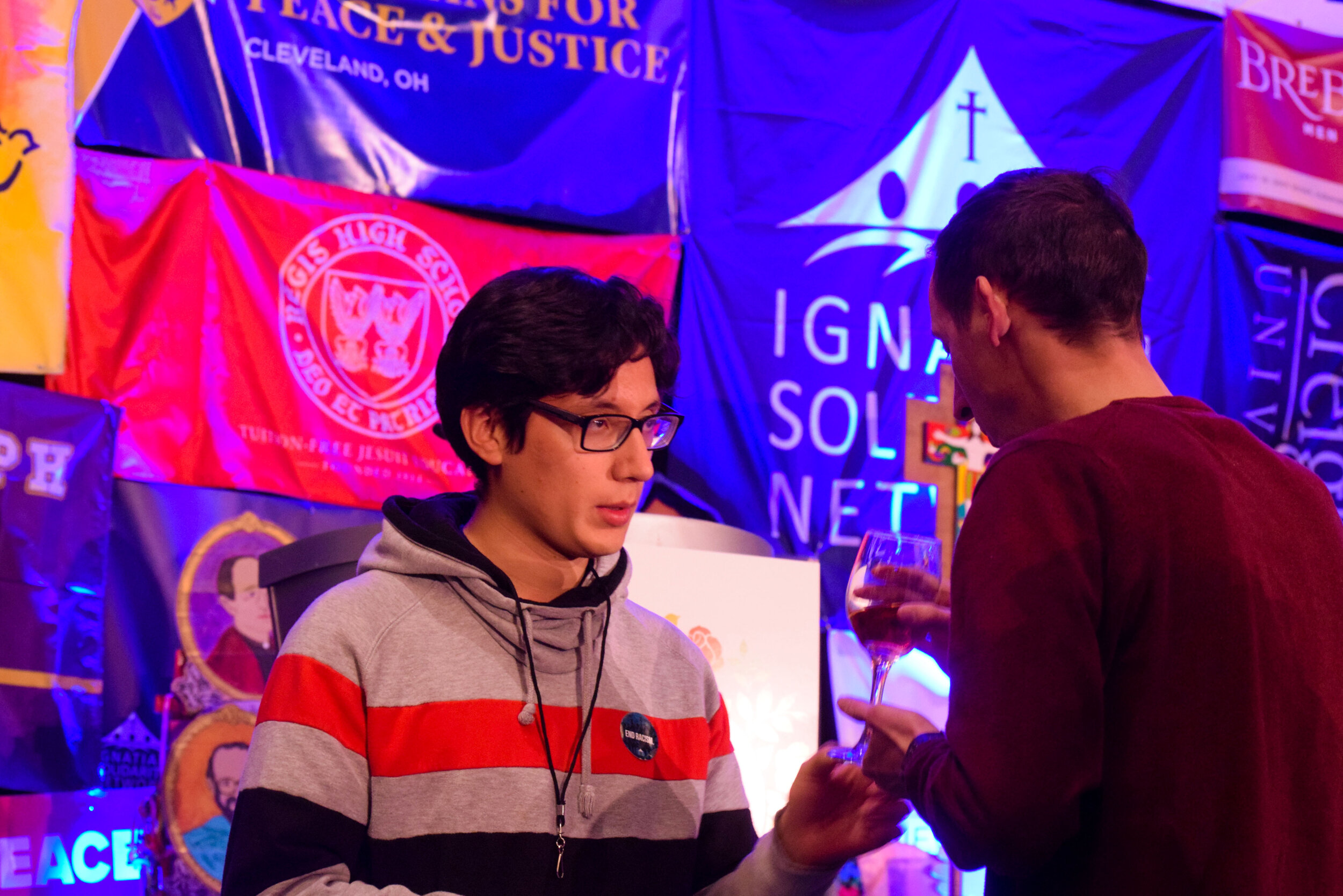  An IFTJ attendee receives Holy Communion during the 2019 Ignatian Family Teach-In for Justice Sunday mass in Washington, D.C. Over 2,000 students from Jesuit institutions gathered to celebrate the mass and worship together. (Sydney Clark/The Black E