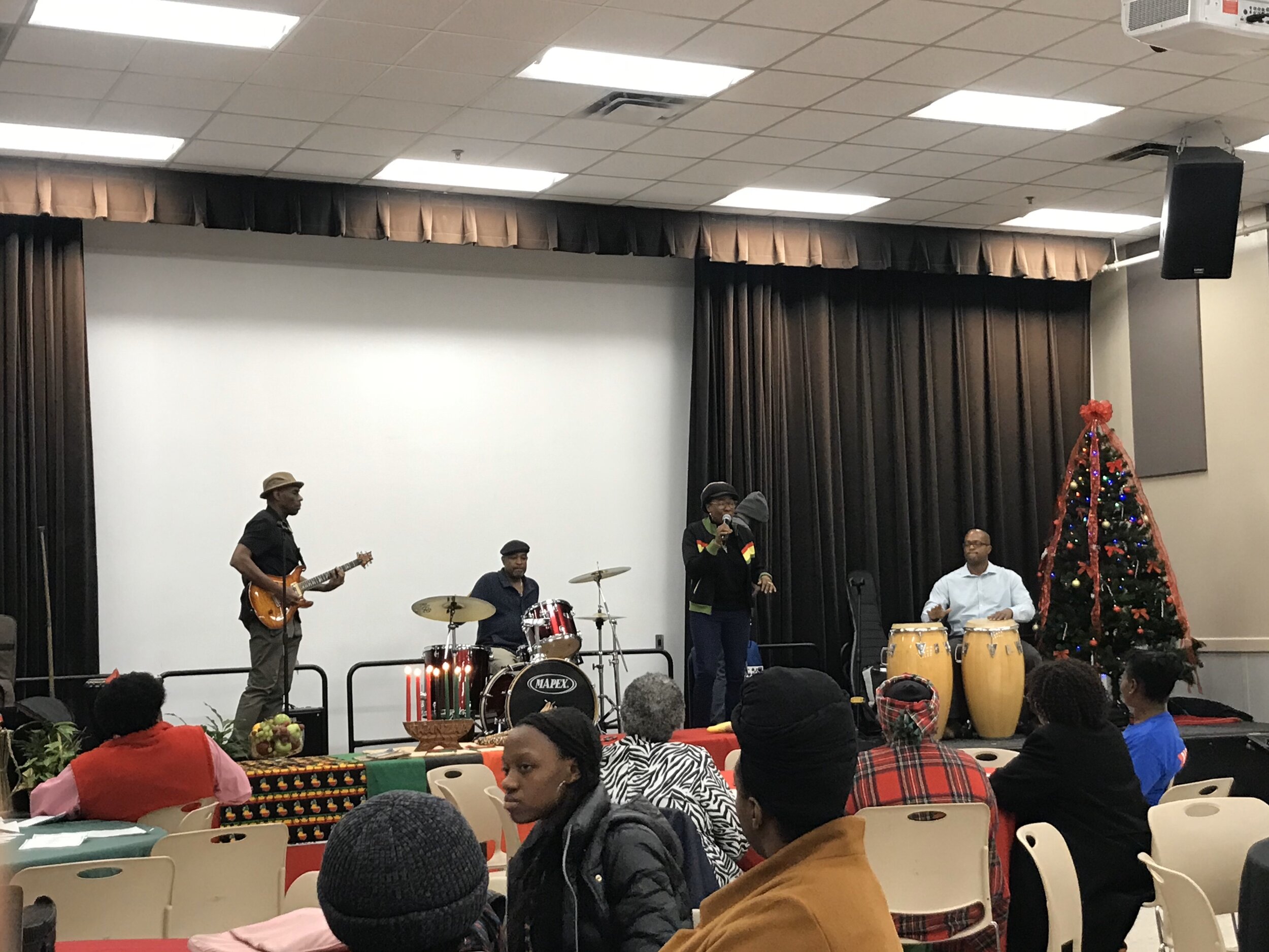  The Three Shades band performing their song Grandma’s Hand. (Zamir Courtney/The Black Explosion) 