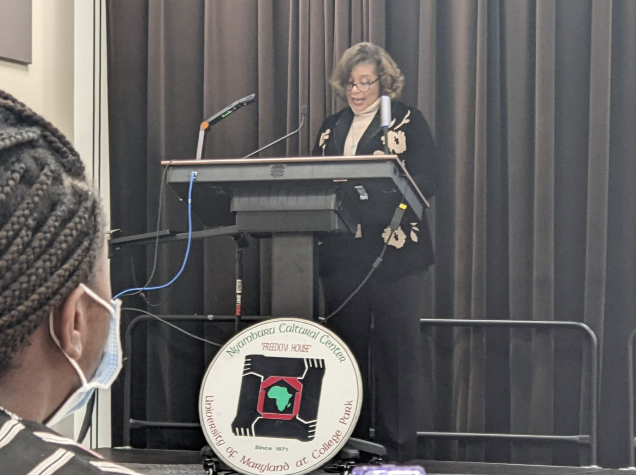 Dawn Collins talks about mental health at Nyumburu