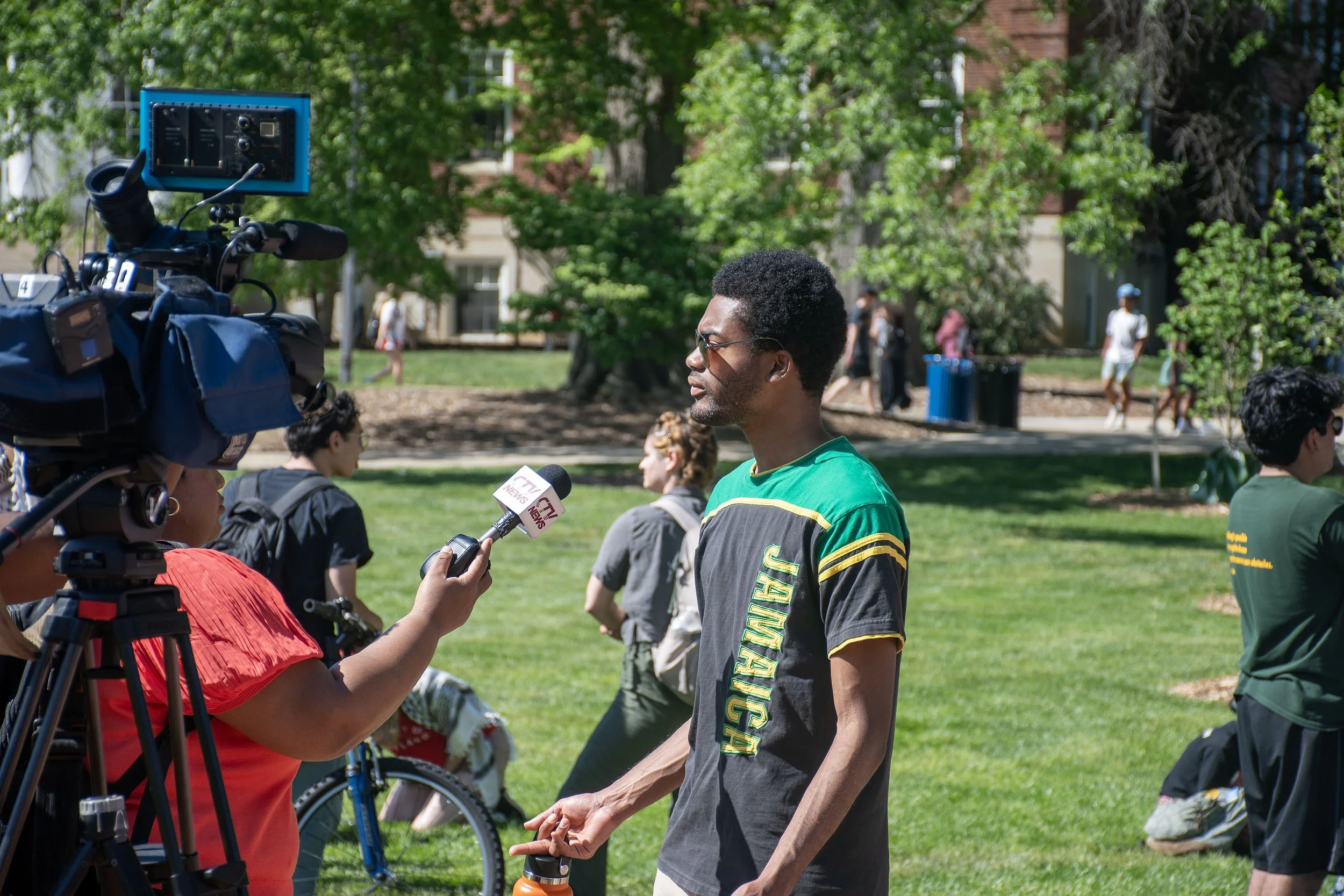 Black university students speak on SJP sit-ins at McKeldin Mall