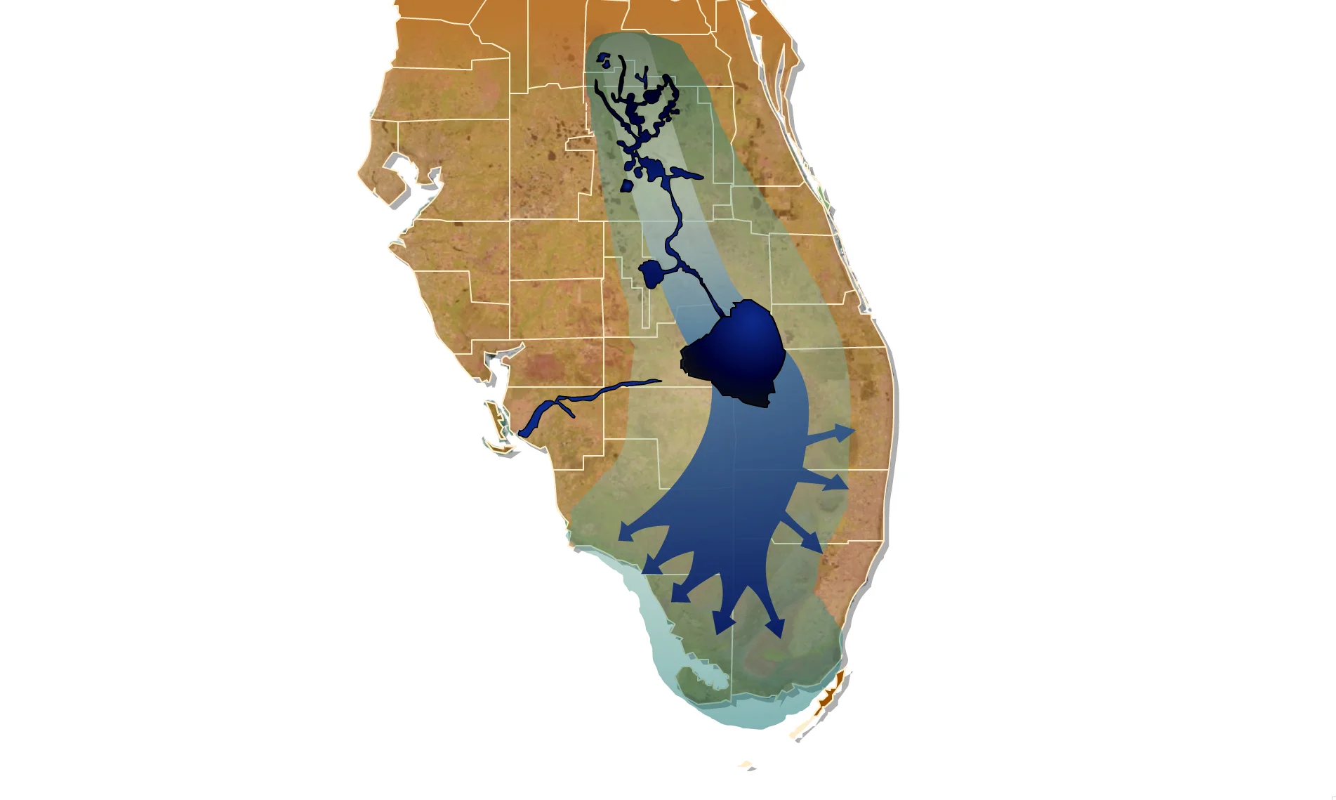 Historic water flow of the Greater Everglades System. Image source: evergladesrestoration.gov