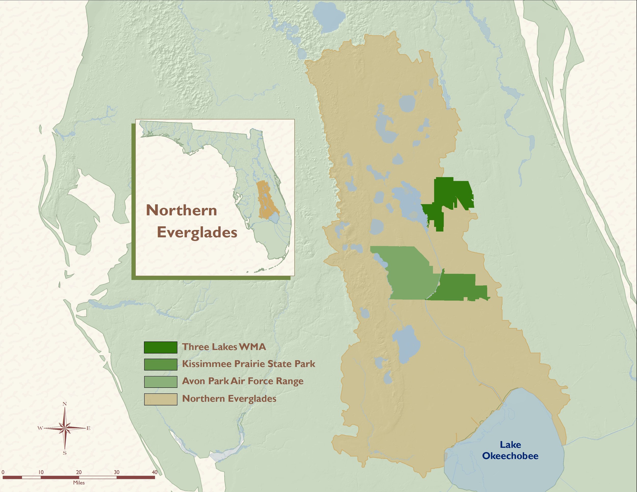 Map of the Northern Everglades made by Archbold Biological Station.
