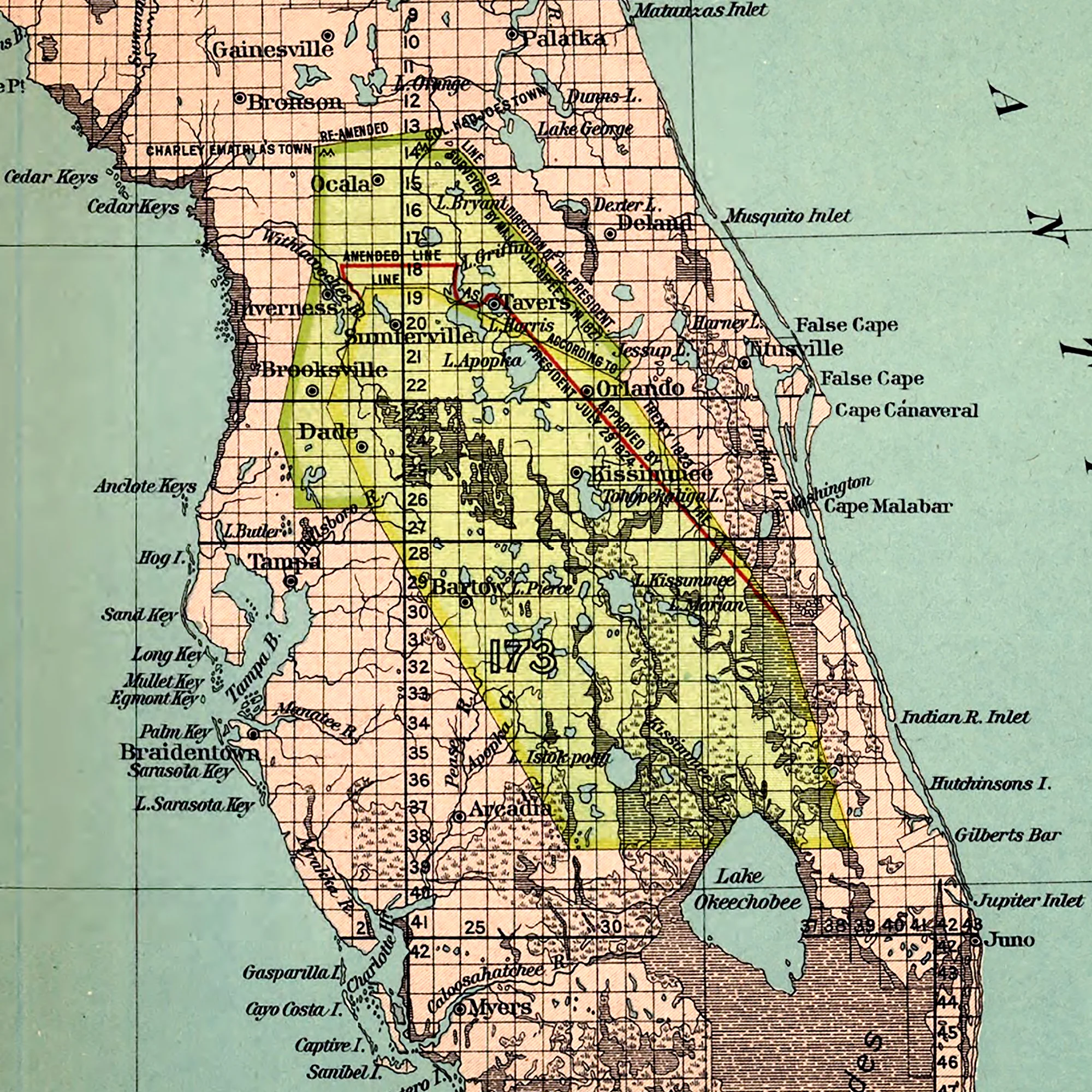 Detail from Royce, C. C. & Thomas, C. (1899) Indian land cessions in the United States. Source: Library of Congress