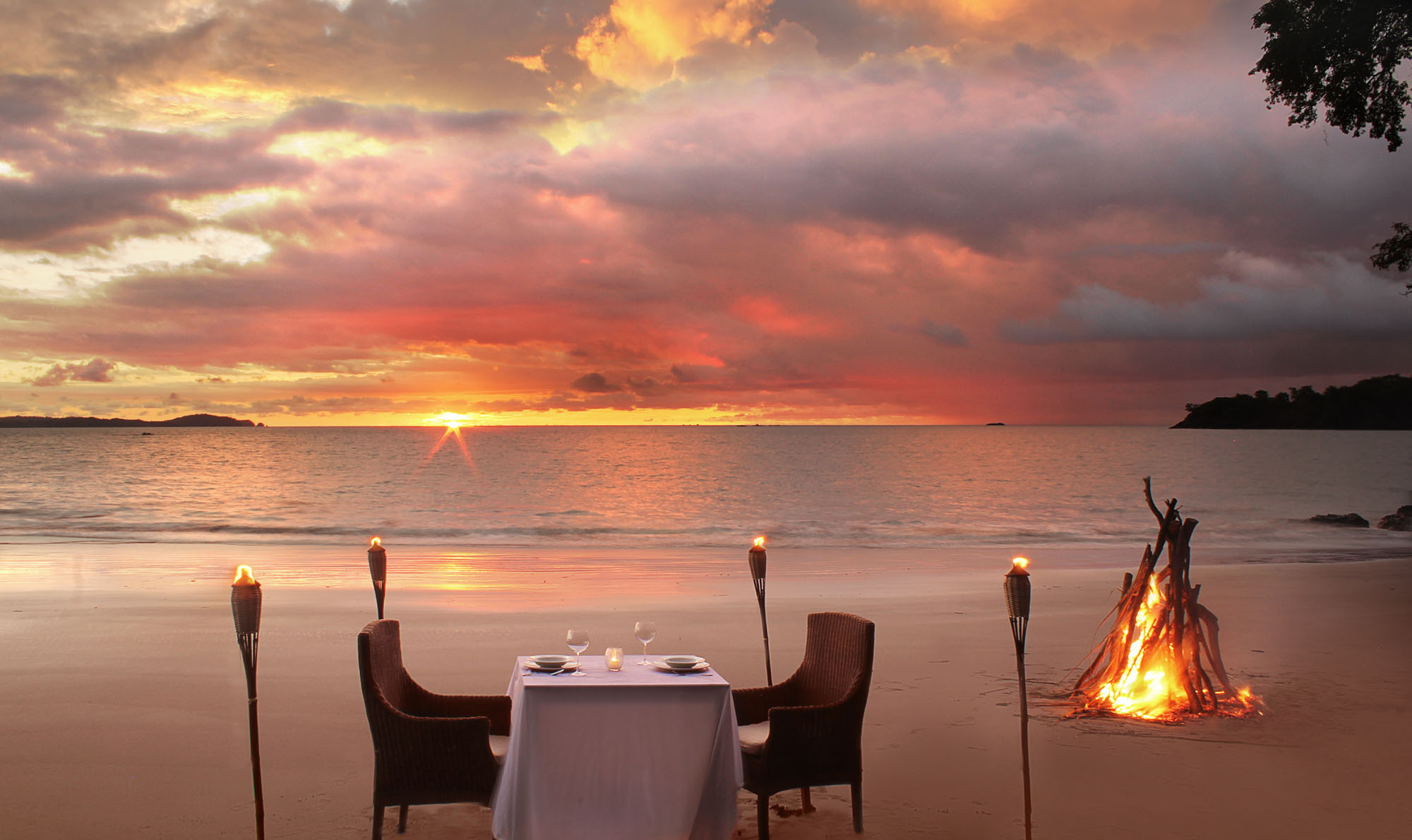 Dinner for two on the beach