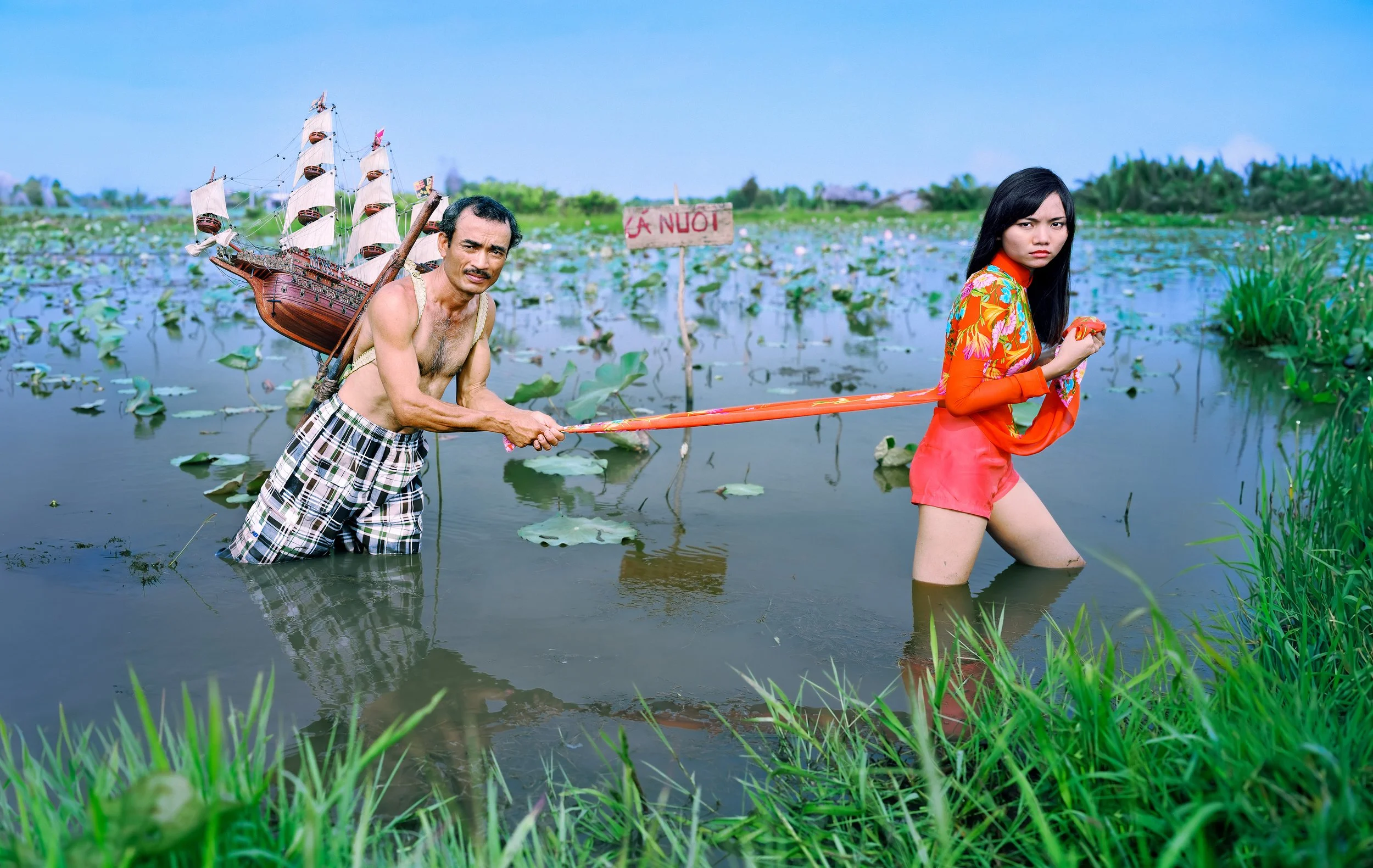 Cá Nuôi,  from the "Chim Gỏ Kiến" series.sRGB1966 (Collection de l'artiste)127.63 x 153.03 cm.(50 1/4 x 63 1/4 inch.)