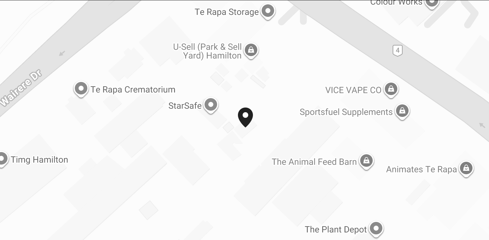 Map showing the location of MotionPlus Osteo at 795 Te Rapa Road, Hamilton, located near Te Rapa Certified Concrete.