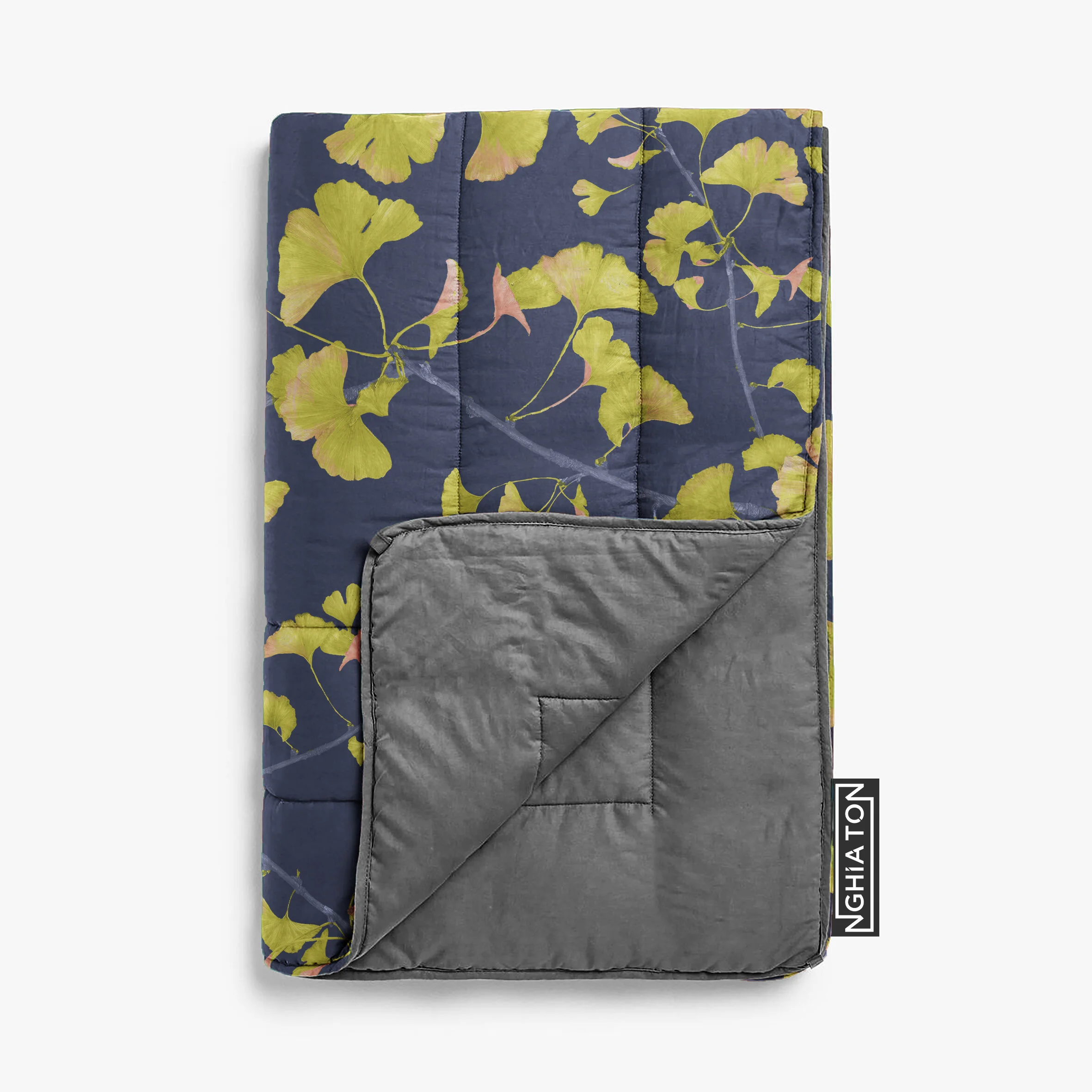 Ginkgo BIloba Quilted Blankets