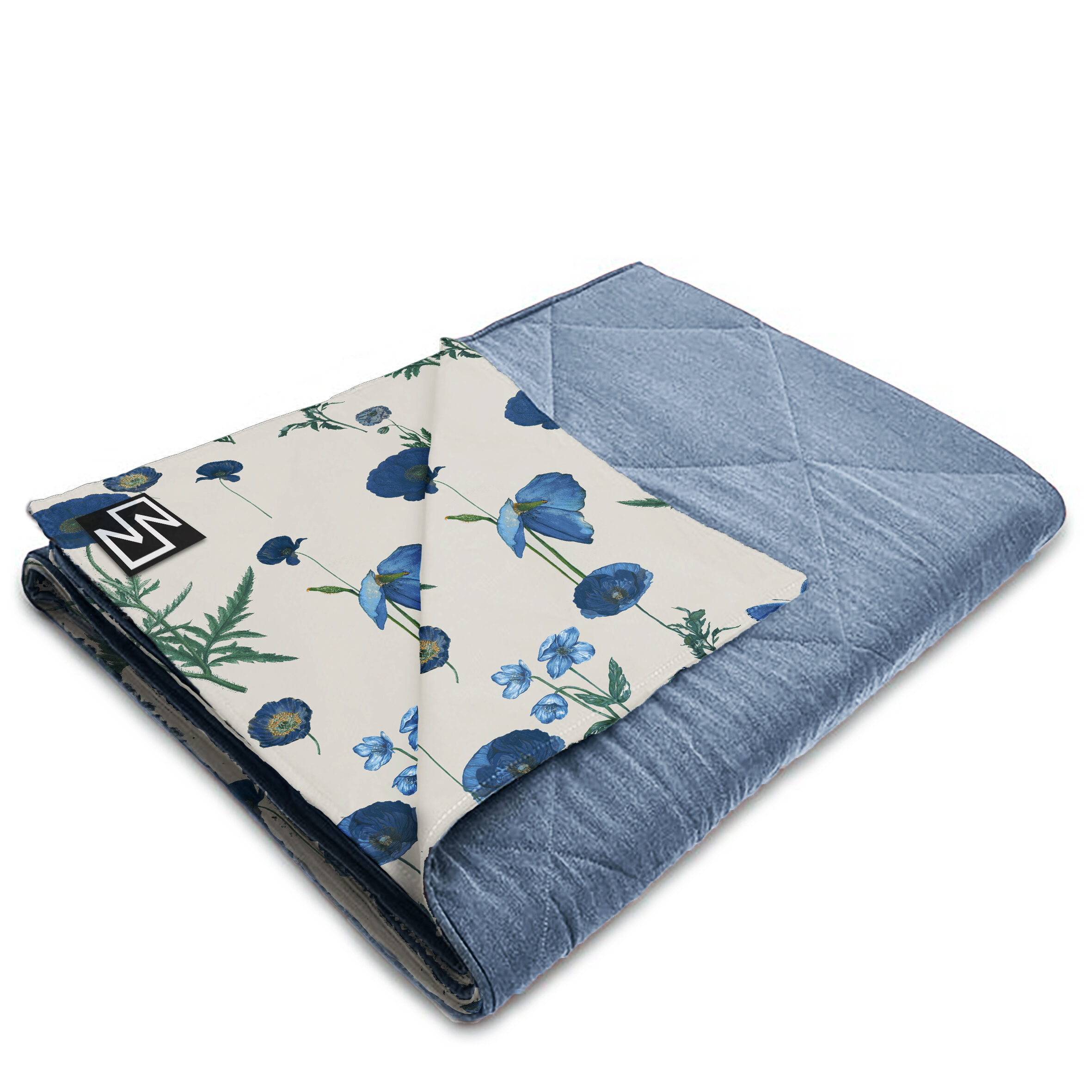 Blue Poppies Picnic Blanket 2.jpg