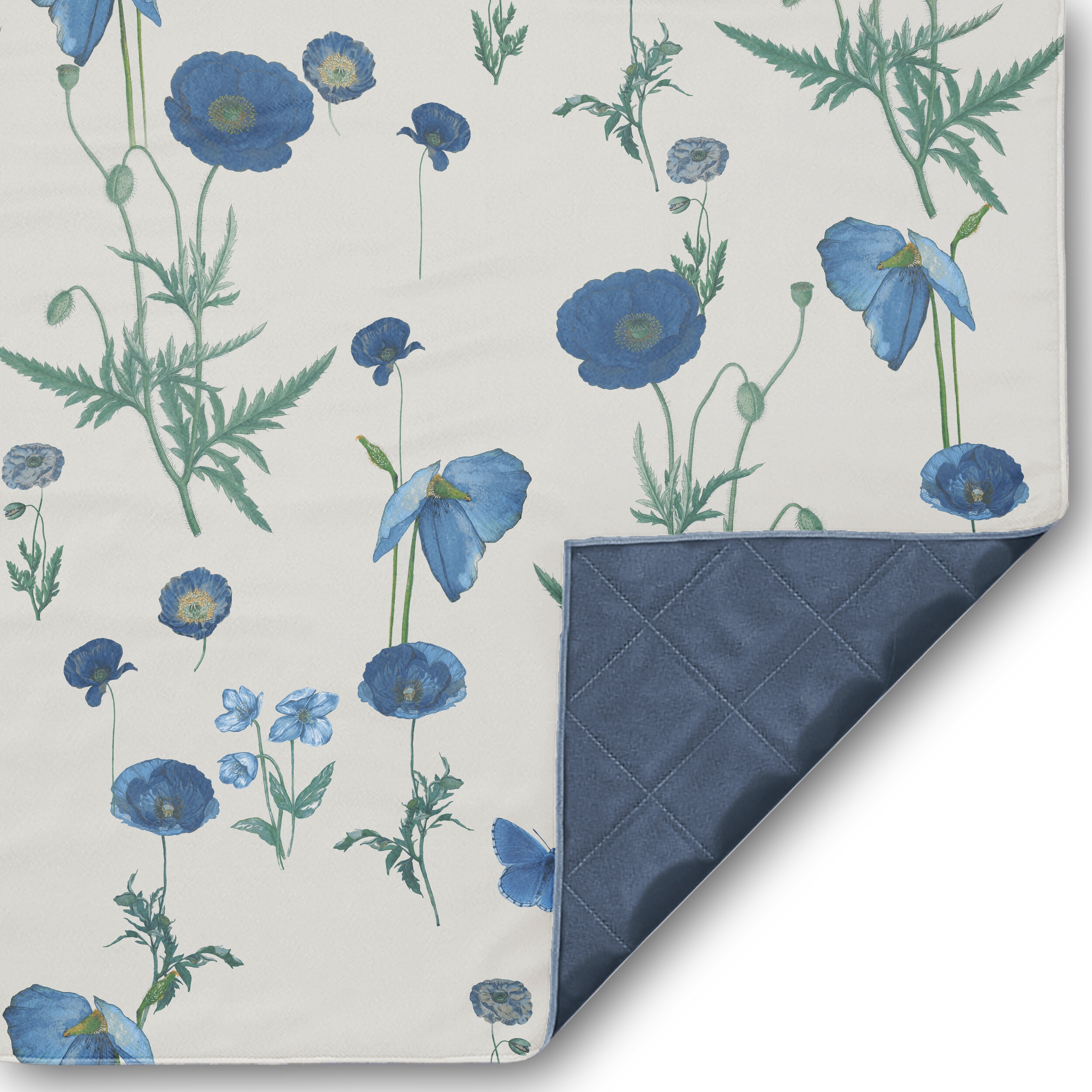 Blue Poppies Picnic Blanket 1.jpg