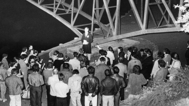 A photo taken of the scene down near the Torrens River, on the evening George Duncan was killed