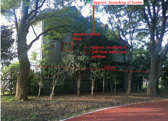 The window that police believe the killer utilized to gain access to the house